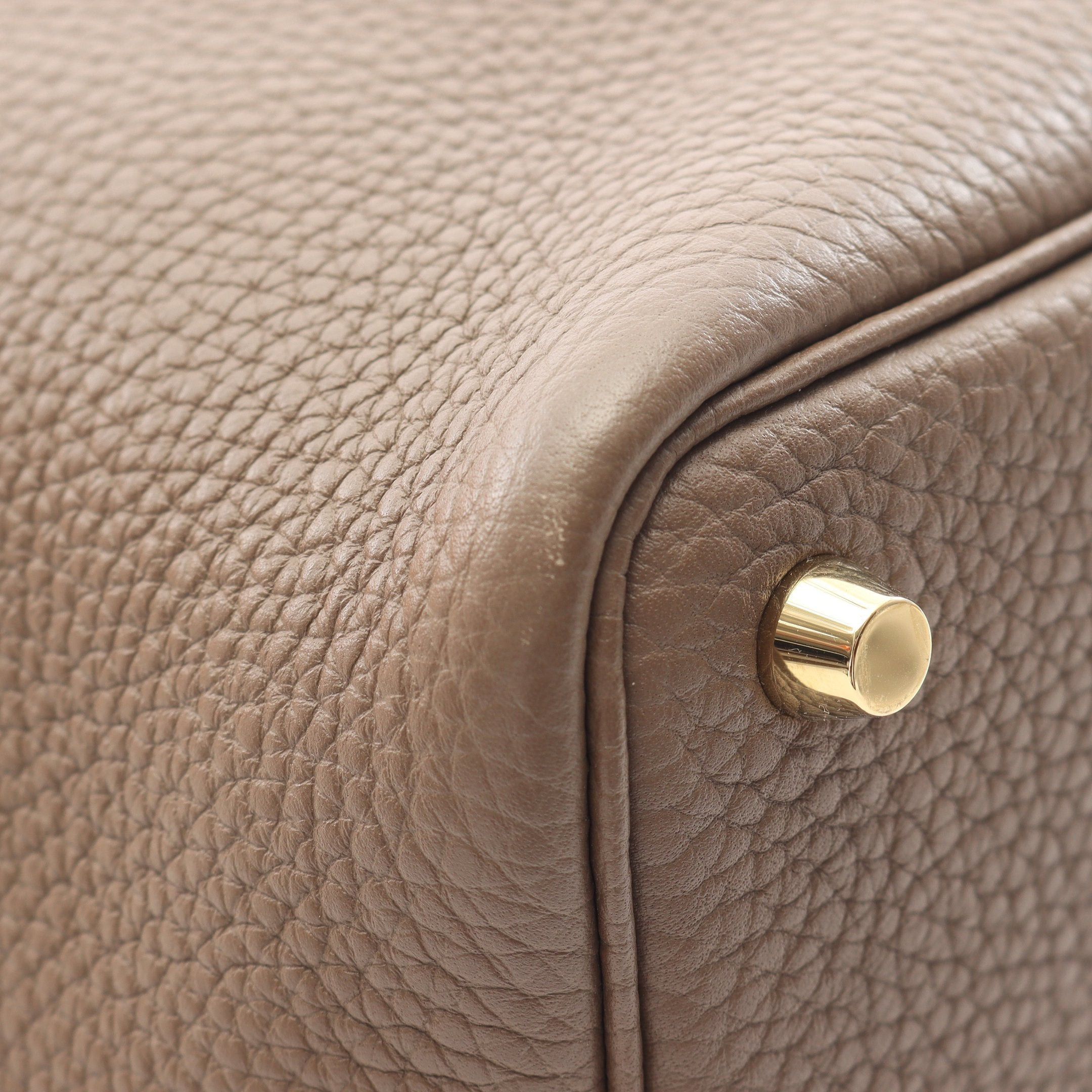 Hermes Hermes Picotane Pm Etoupe Handbag Clemence Leather Gray Brown Gold Hardware Y Stamp Size ONE SIZE - 6 Thumbnail