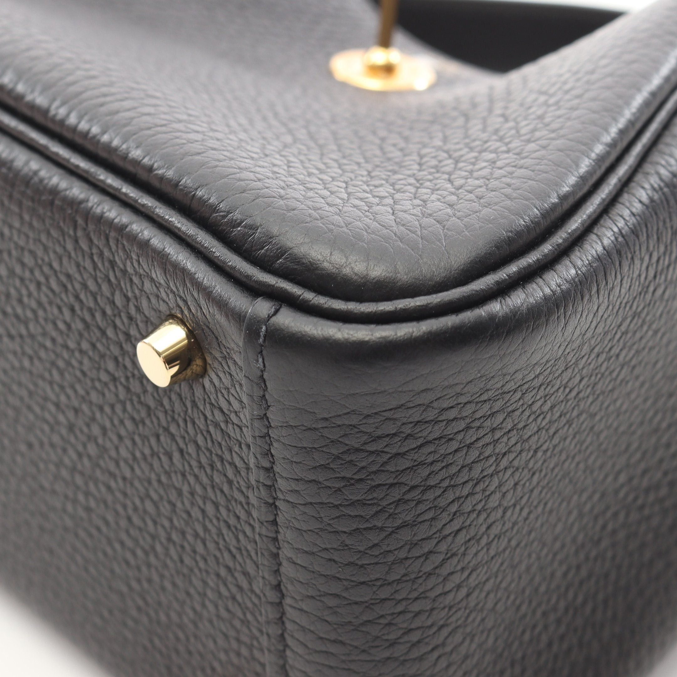 Hermes Hermes Lindy Mini Shoulder Bag Clemence Leather Black Gold Hardware B Stamp Size ONE SIZE - 6 Thumbnail