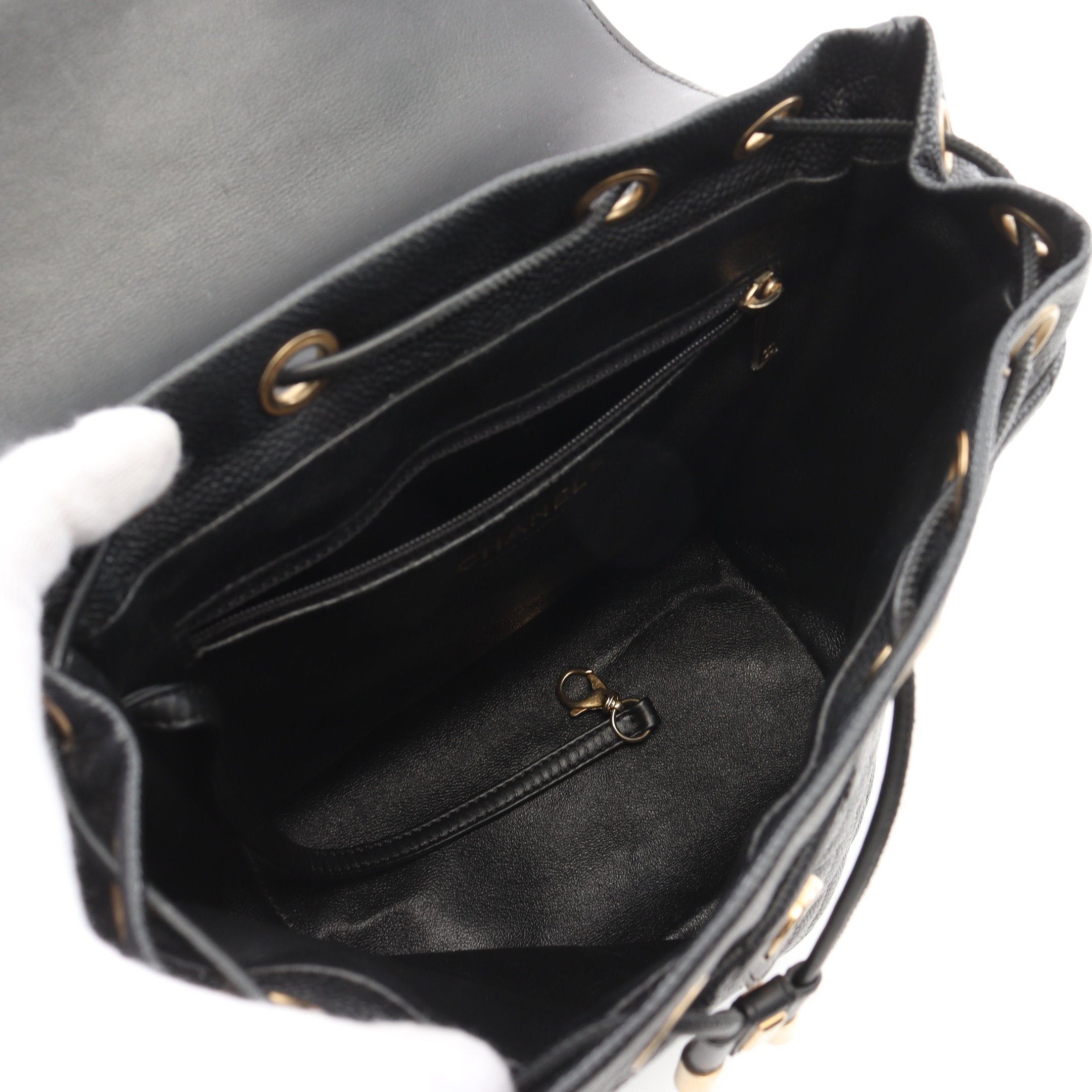 Chanel Chanel Cc Filigree Matelasse Backpack Rucksack Caviar Skin Black Gold Hardware Size ONE SIZE - 3 Thumbnail