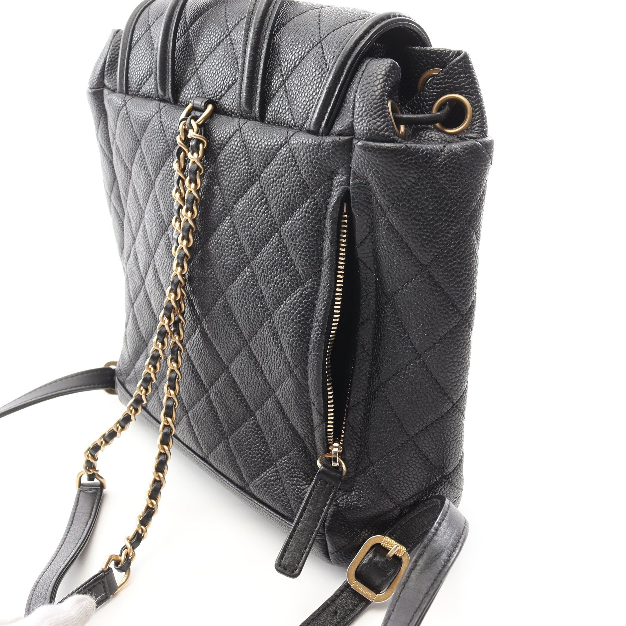 Chanel Chanel Cc Filigree Matelasse Backpack Rucksack Caviar Skin Black Gold Hardware Size ONE SIZE - 6 Thumbnail