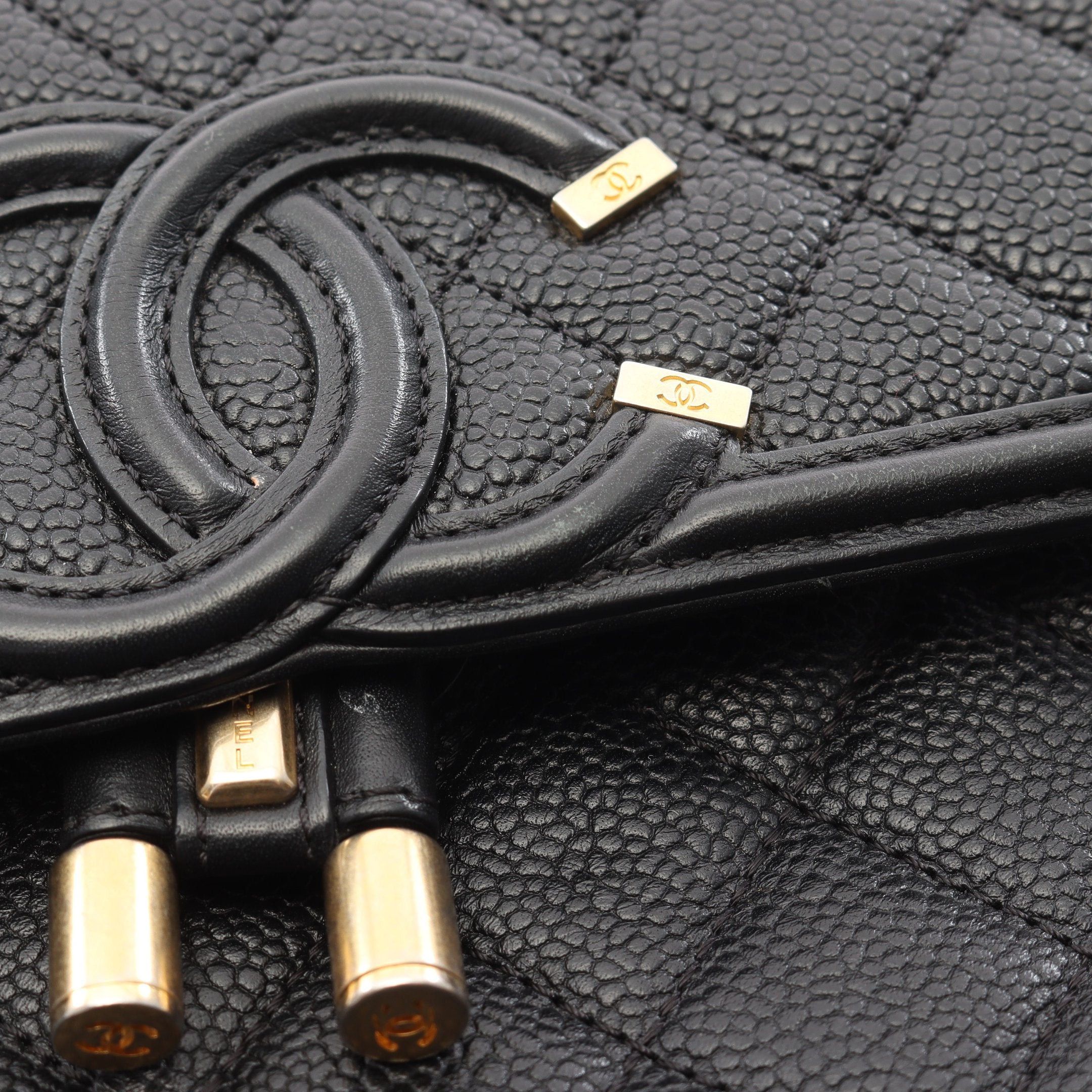 Chanel Chanel Cc Filigree Matelasse Backpack Rucksack Caviar Skin Black Gold Hardware Size ONE SIZE - 10 Thumbnail