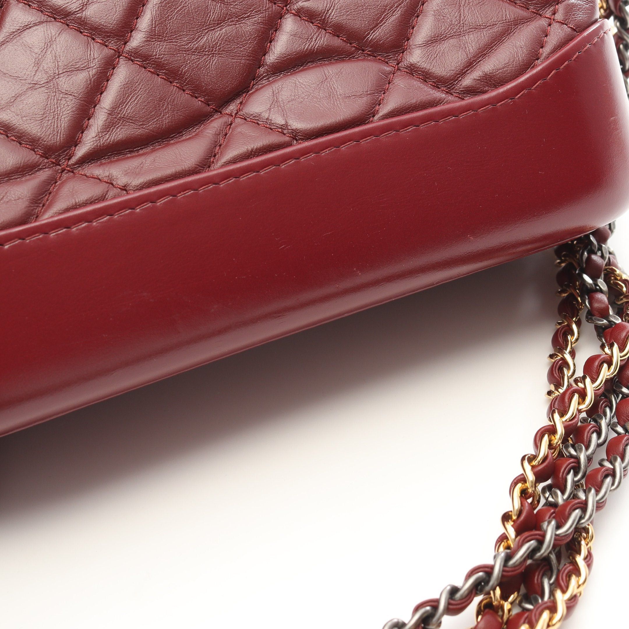 Chanel Chanel Gabriel De Chanel Small Hobo Chain Shoulder Bag Leather Burgundy Combination Metal Fittings Size ONE SIZE - 8 Thumbnail