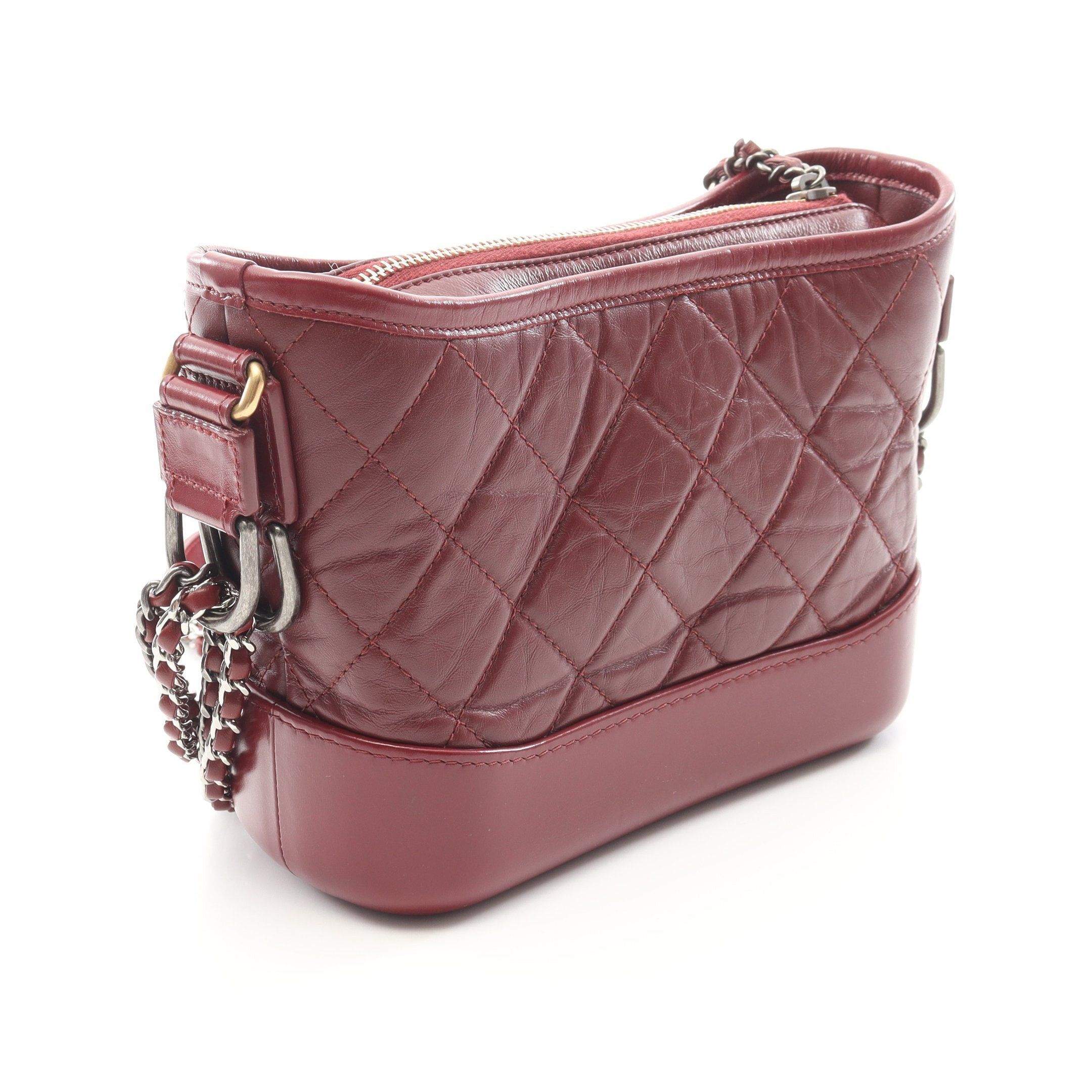 Chanel Chanel Gabriel De Chanel Small Hobo Chain Shoulder Bag Leather Burgundy Combination Metal Fittings Size ONE SIZE - 2 Thumbnail