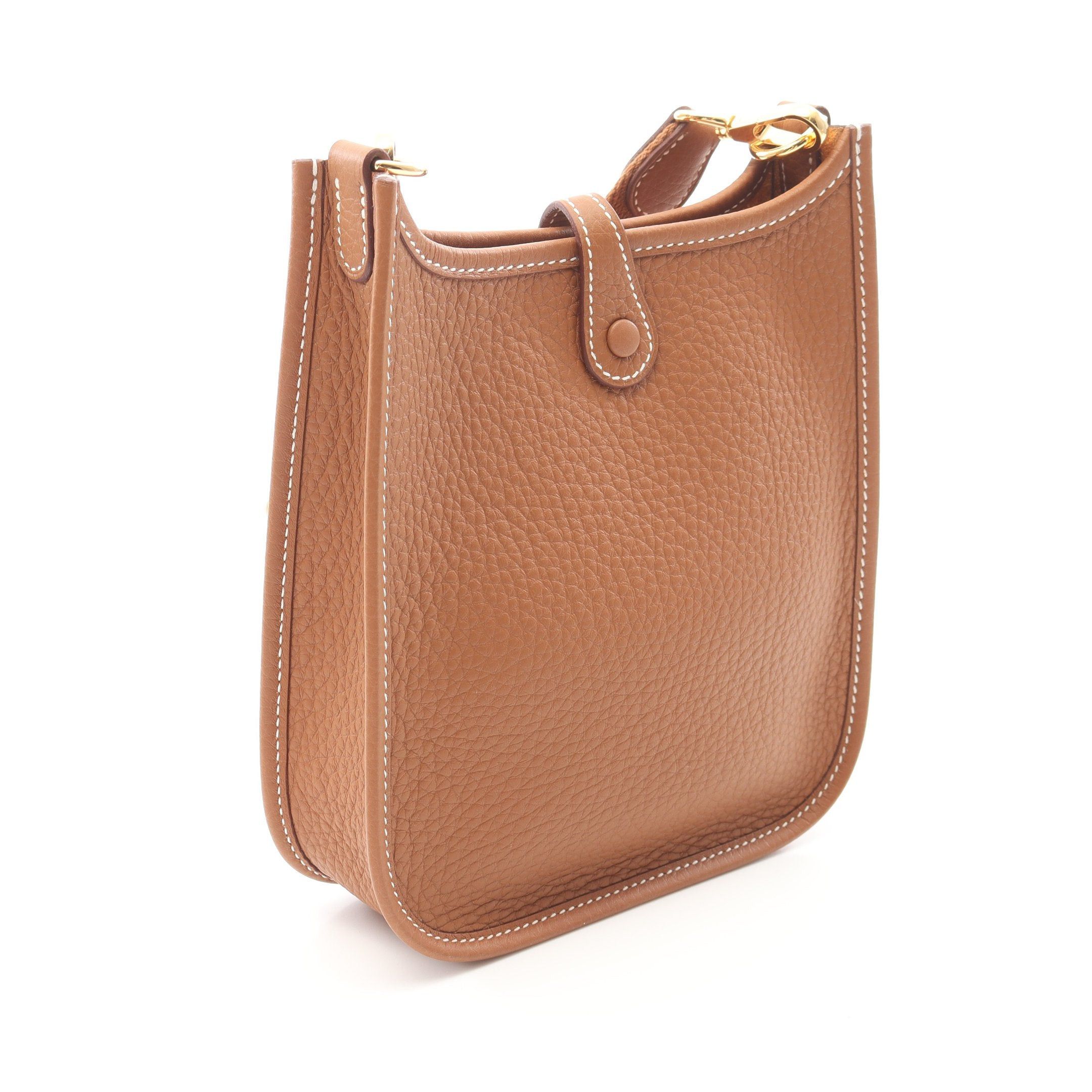 Hermes Hermes Evelyn Tpm Gold Shoulder Bag Clemence Leather Brown Hardware Double Engraved Size ONE SIZE - 2 Thumbnail