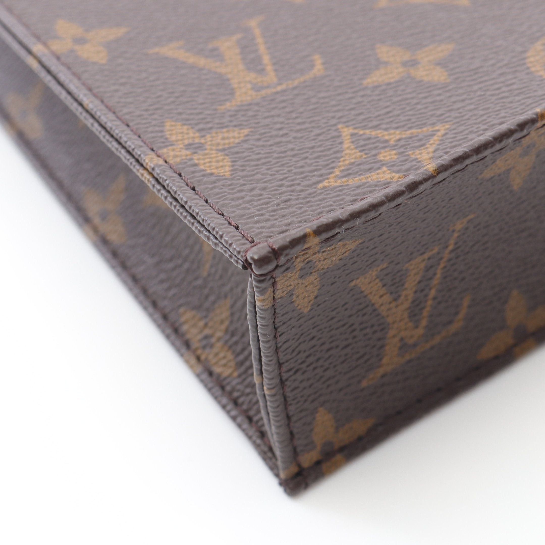 Louis Vuitton Louis Vuitton Petite Sac Plat Monogram Handbag Leather Brown Size ONE SIZE - 5 Thumbnail