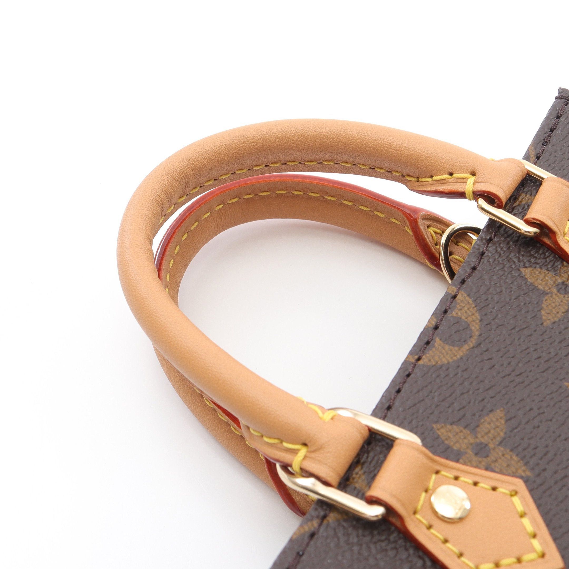 Louis Vuitton Louis Vuitton Petite Sac Plat Monogram Handbag Leather Brown Size ONE SIZE - 7 Thumbnail