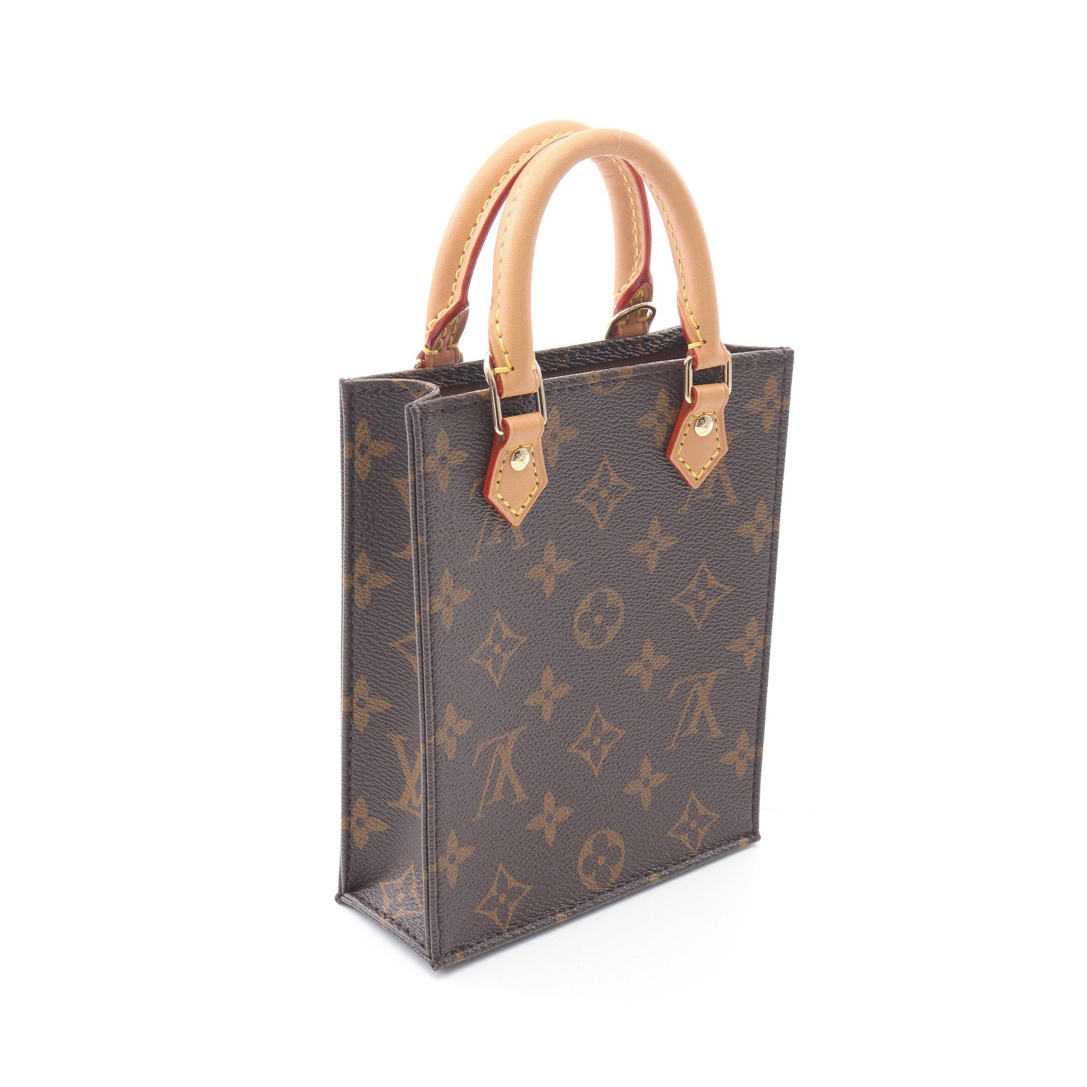 Louis Vuitton Louis Vuitton Petite Sac Plat Monogram Handbag Leather Brown Size ONE SIZE - 2 Thumbnail