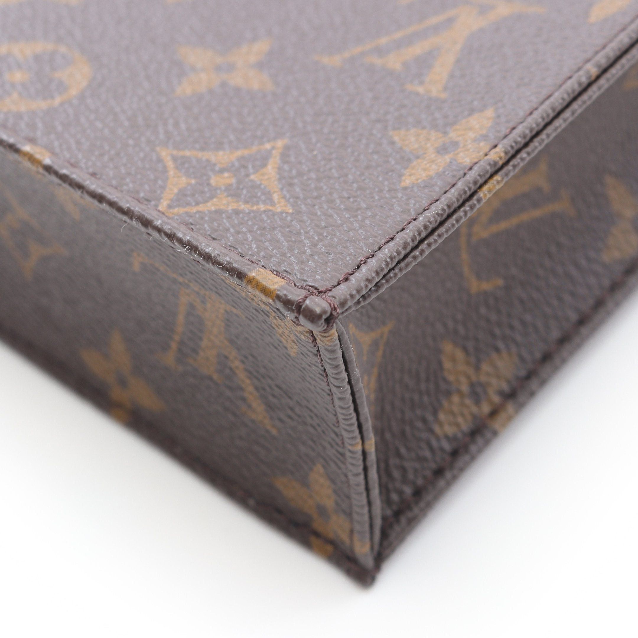 Louis Vuitton Louis Vuitton Petite Sac Plat Monogram Handbag Leather Brown Size ONE SIZE - 6 Thumbnail