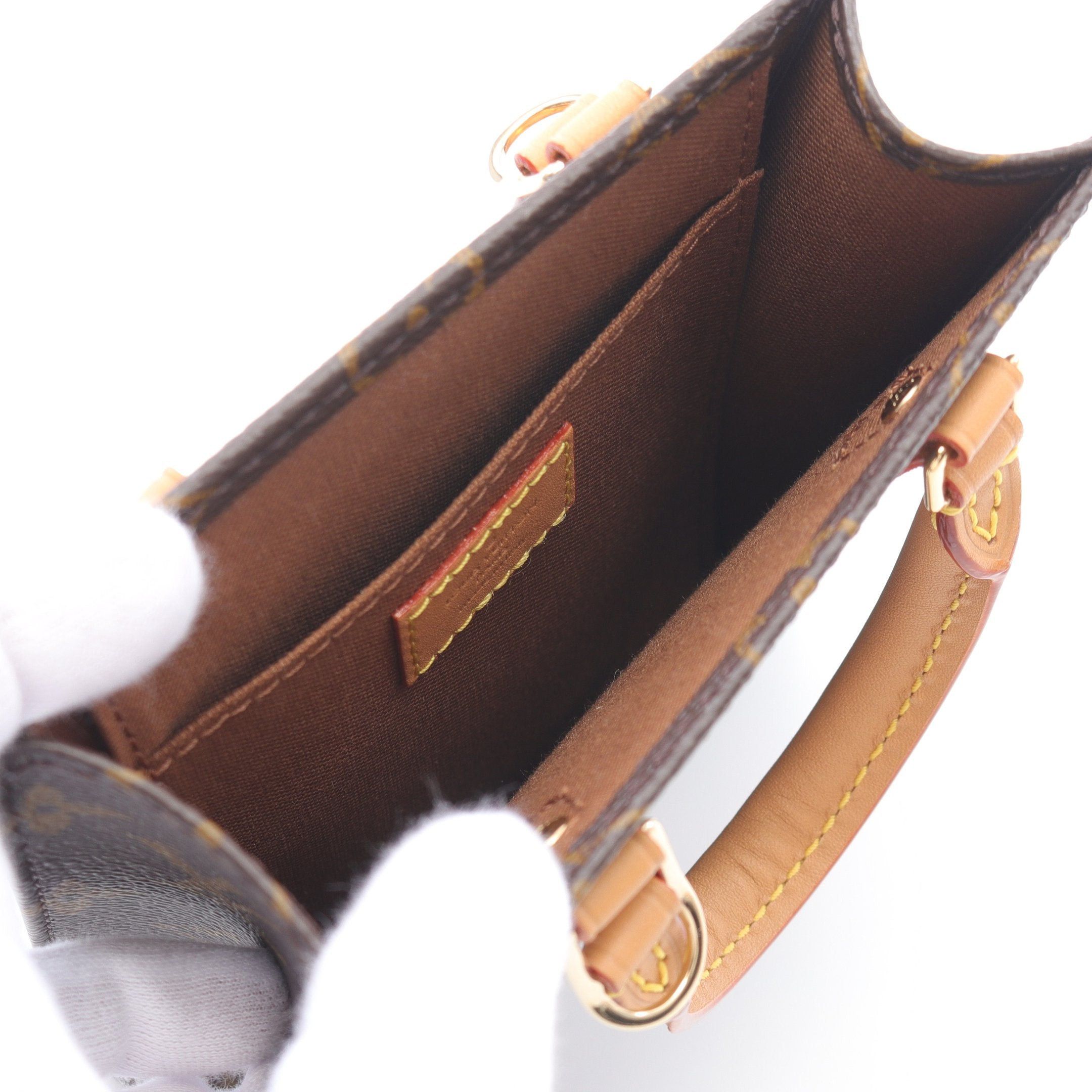 Louis Vuitton Louis Vuitton Petite Sac Plat Monogram Handbag Leather Brown Size ONE SIZE - 3 Thumbnail