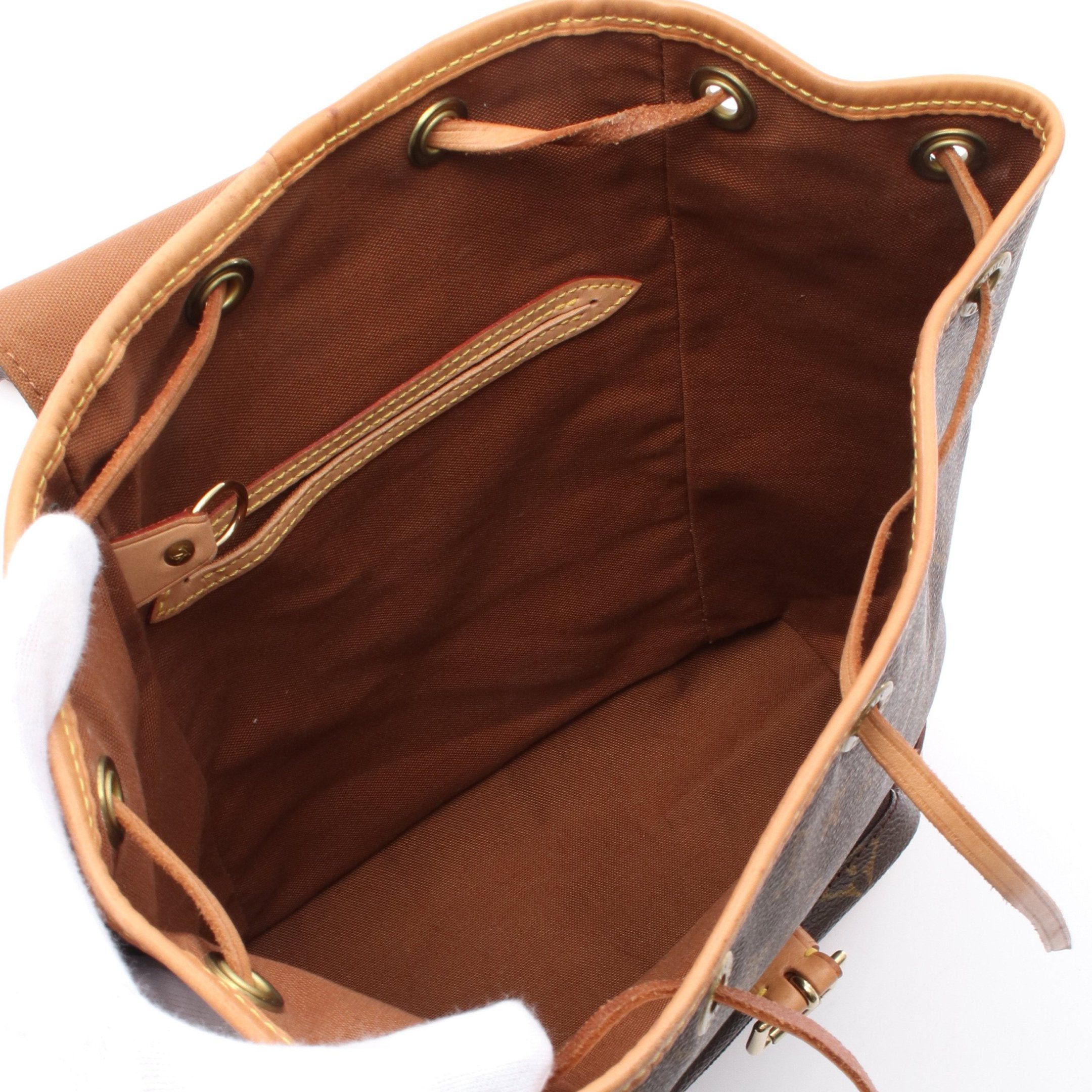 Louis Vuitton Louis Vuitton Montsouris Mm Monogram Backpack Rucksack Leather Brown Size ONE SIZE - 3 Thumbnail