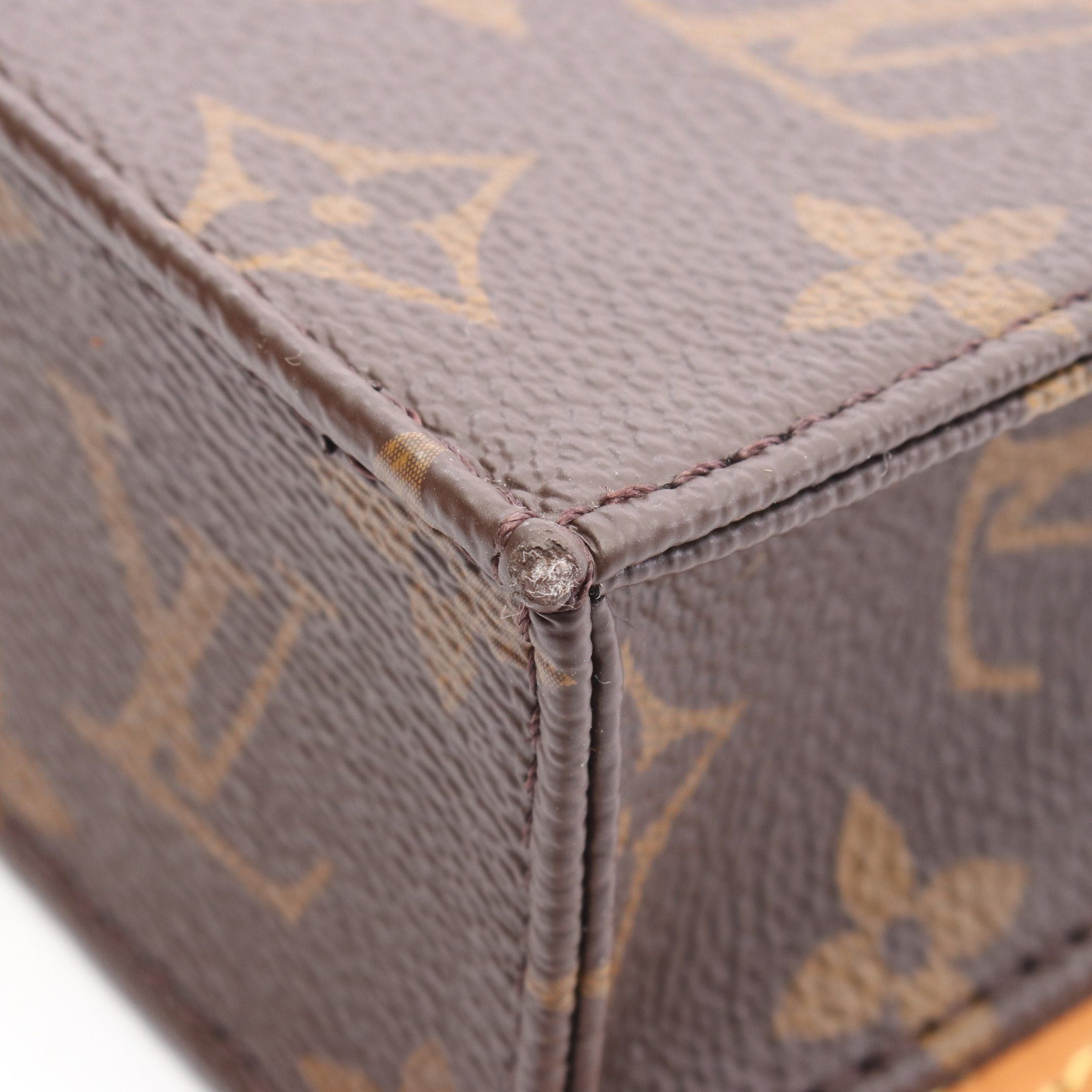 Louis Vuitton Louis Vuitton Petite Sac Plat Monogram Handbag Leather Brown Size ONE SIZE - 7 Thumbnail