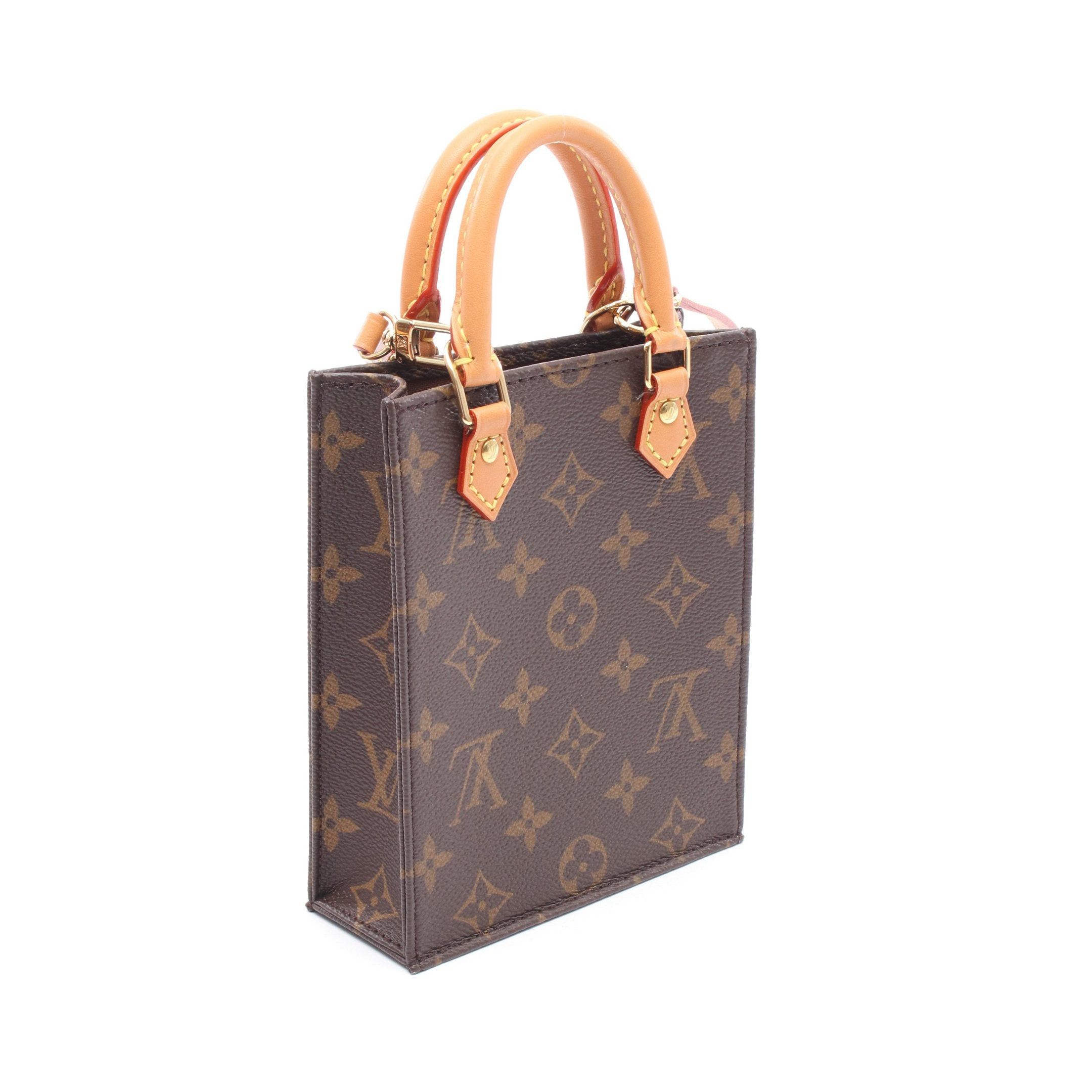 Louis Vuitton Louis Vuitton Petite Sac Plat Monogram Handbag Leather Brown Size ONE SIZE - 2 Thumbnail