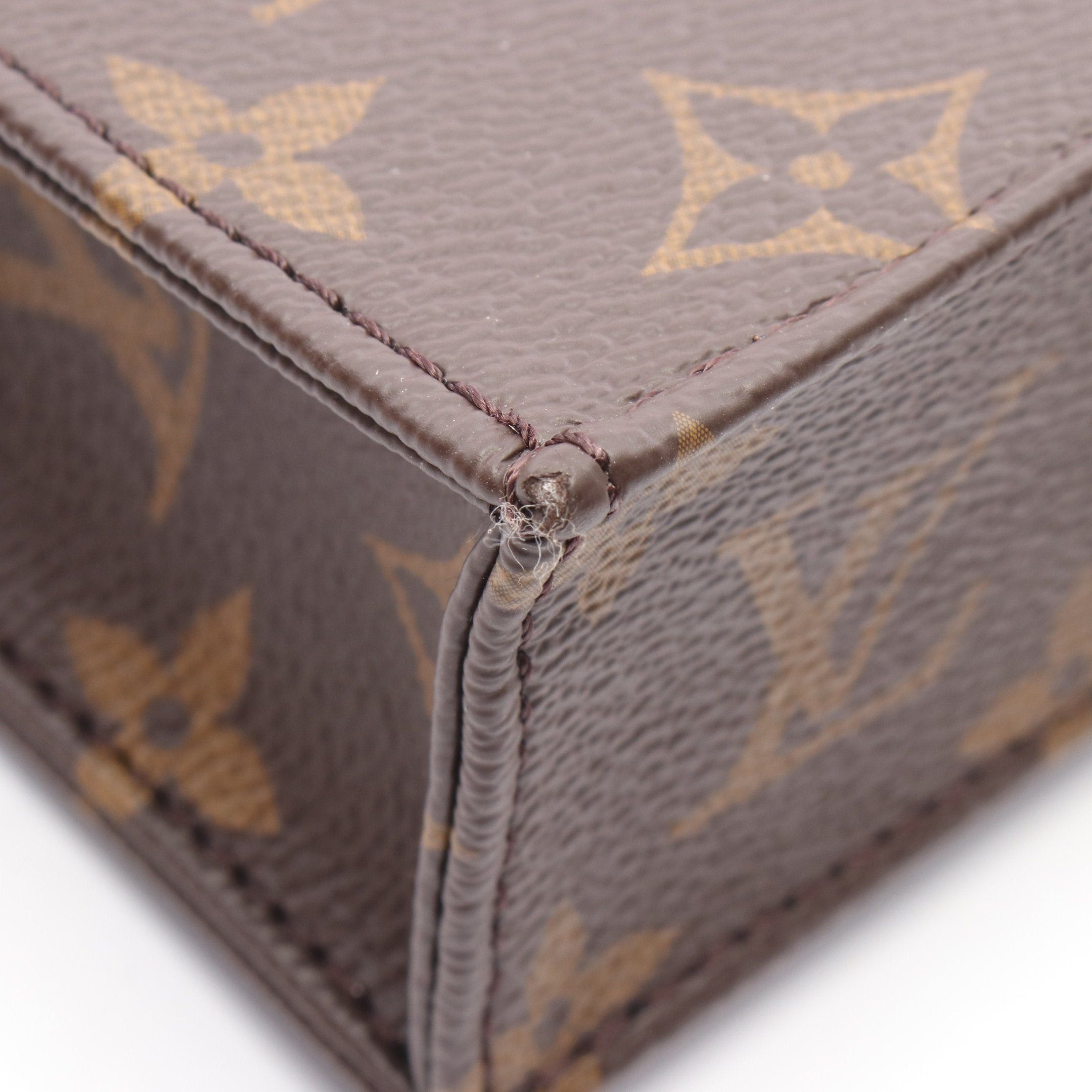 Louis Vuitton Louis Vuitton Petite Sac Plat Monogram Handbag Leather Brown Size ONE SIZE - 6 Thumbnail