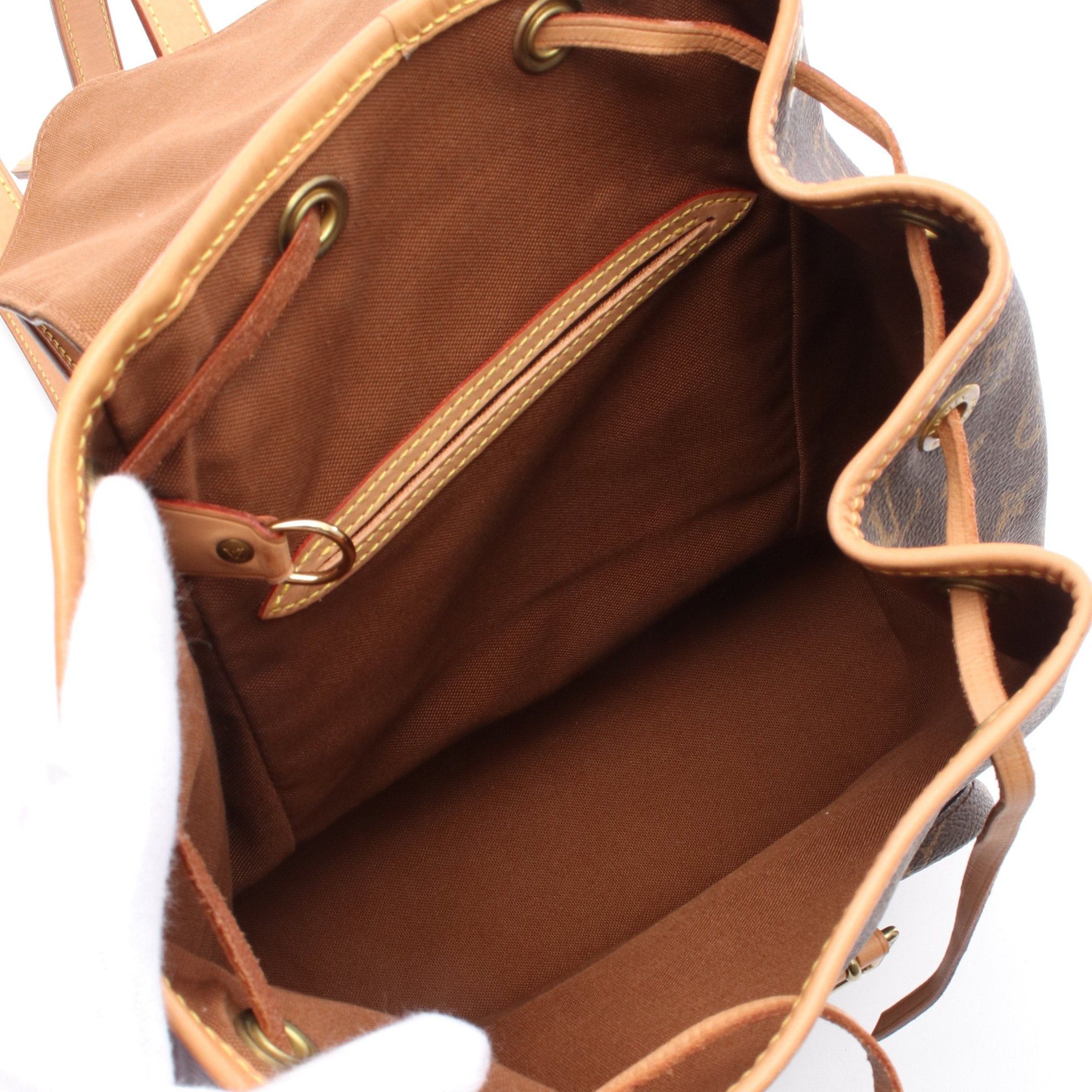 Louis Vuitton Louis Vuitton Montsouris Mm Monogram Backpack Rucksack Leather Brown Size ONE SIZE - 3 Thumbnail