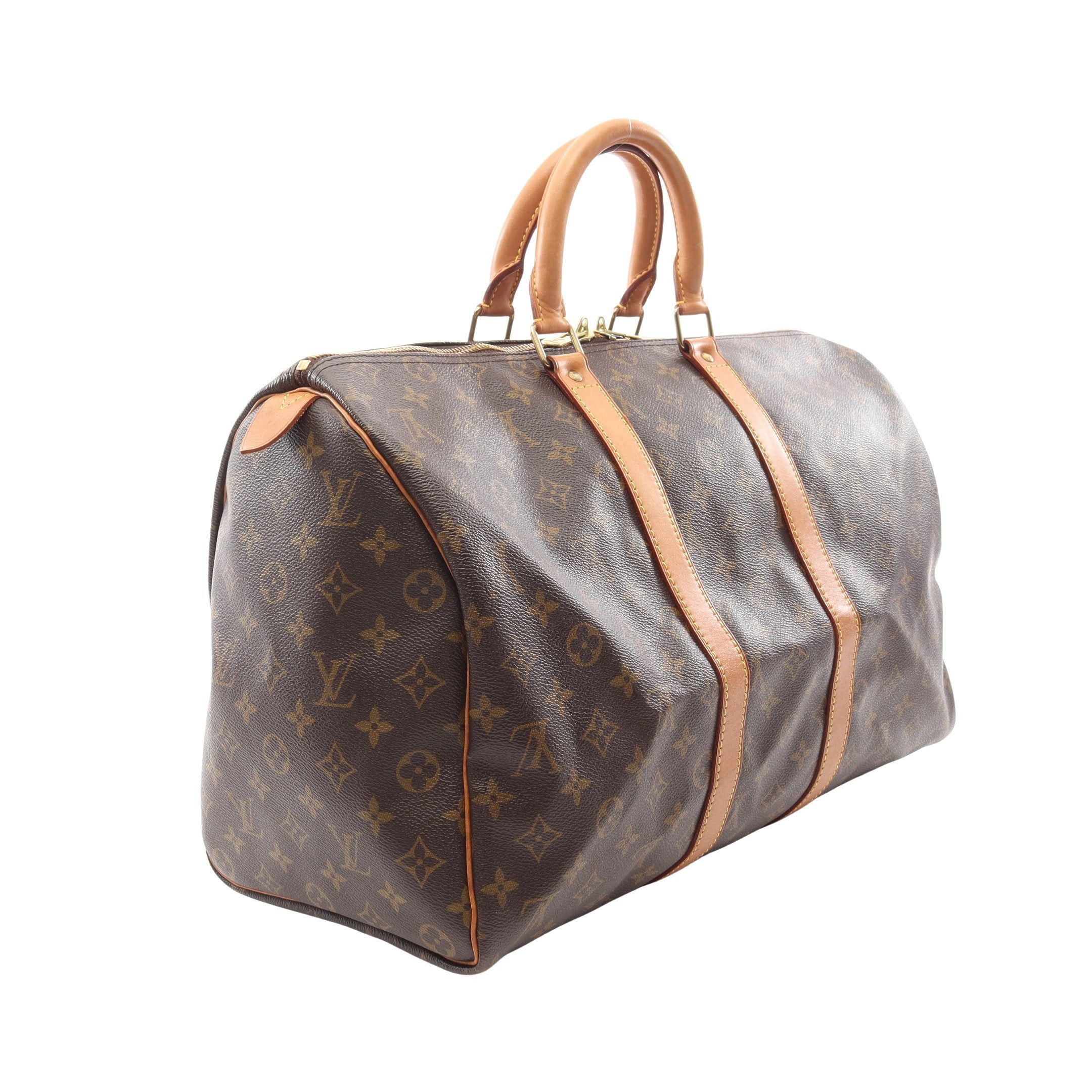 Louis Vuitton Louis Vuitton Keepall 45 Monogram Boston Bag Leather Brown Size ONE SIZE - 2 Thumbnail