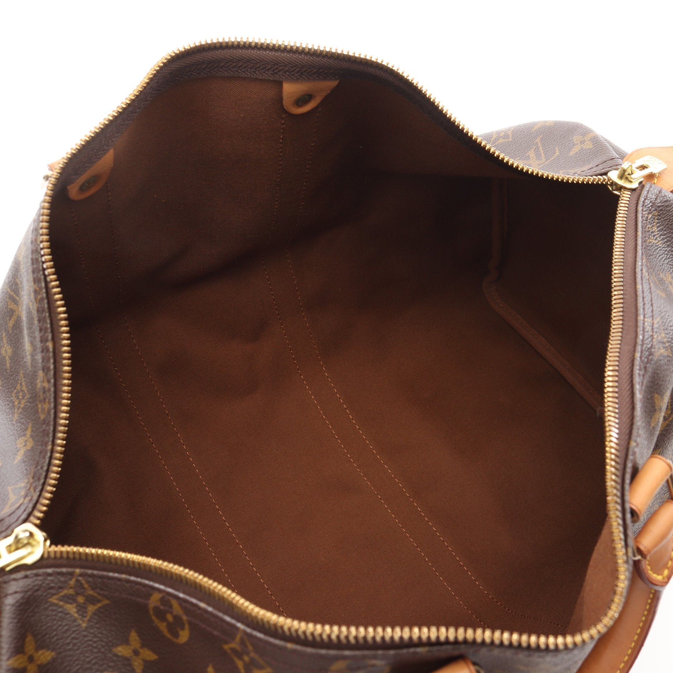 Louis Vuitton Louis Vuitton Keepall 45 Monogram Boston Bag Leather Brown Size ONE SIZE - 3 Thumbnail