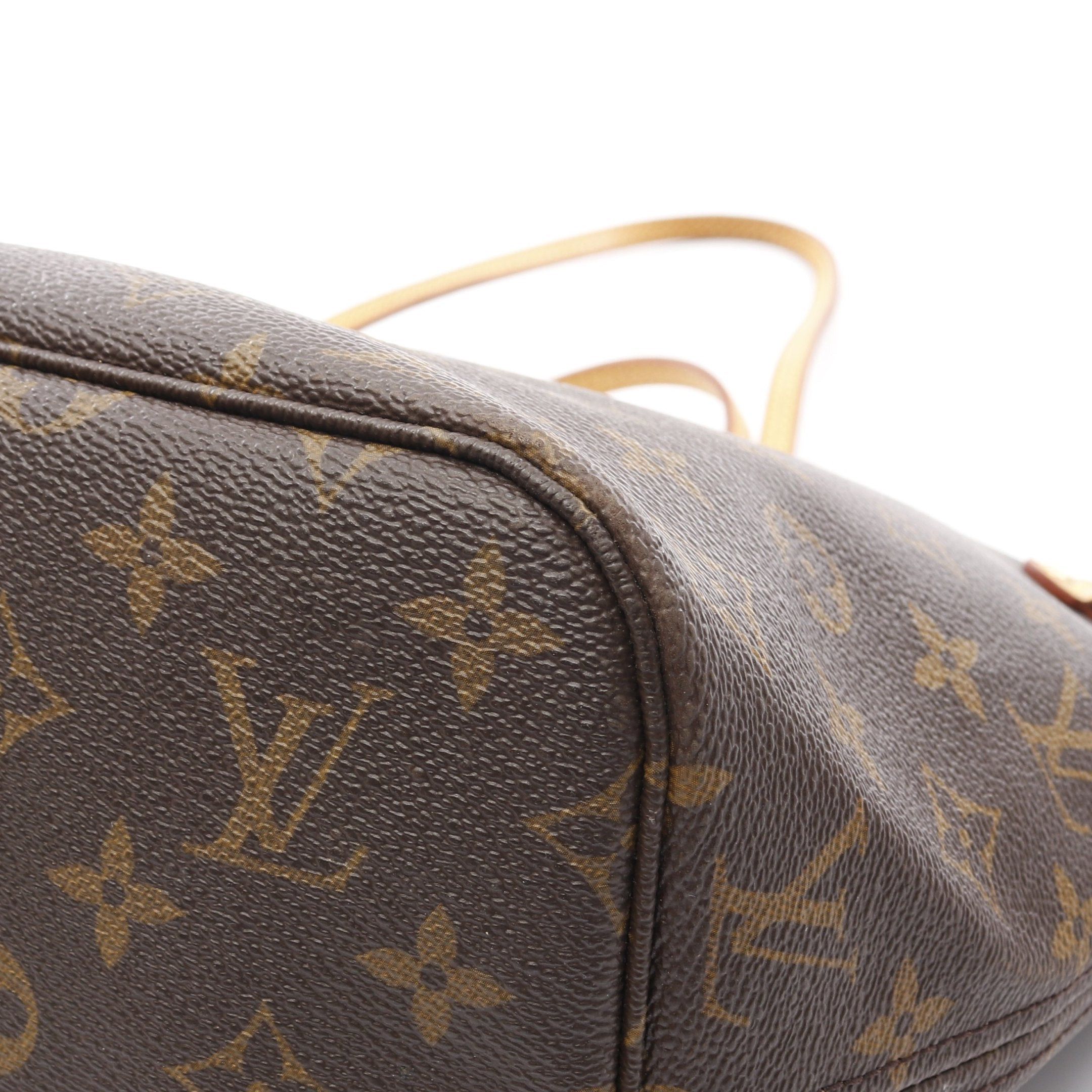Louis Vuitton Louis Vuitton Neverfull Mm Monogram Shoulder Bag Tote Leather Brown Size ONE SIZE - 11 Thumbnail