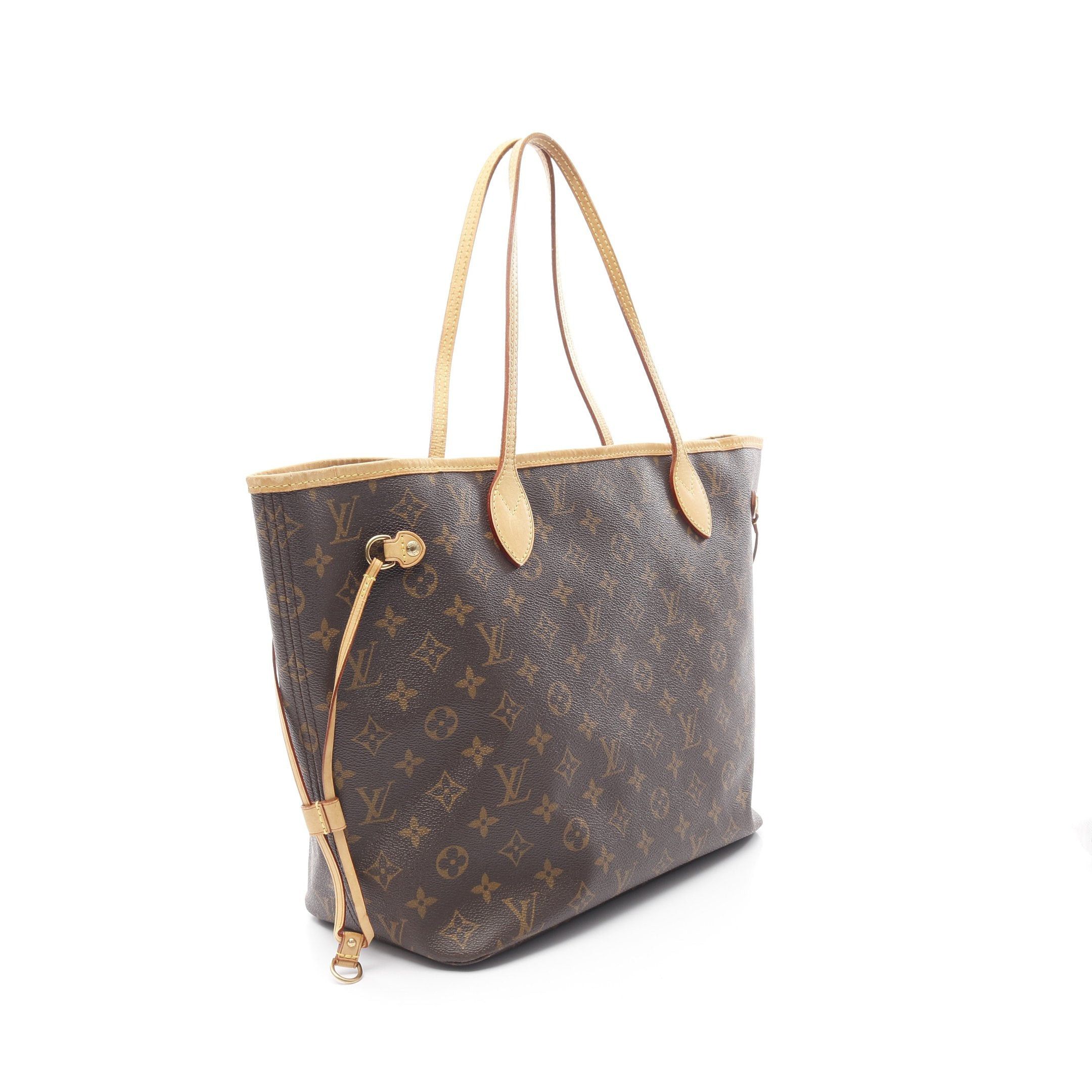 Louis Vuitton Louis Vuitton Neverfull Mm Monogram Shoulder Bag Tote Leather Brown Size ONE SIZE - 2 Thumbnail