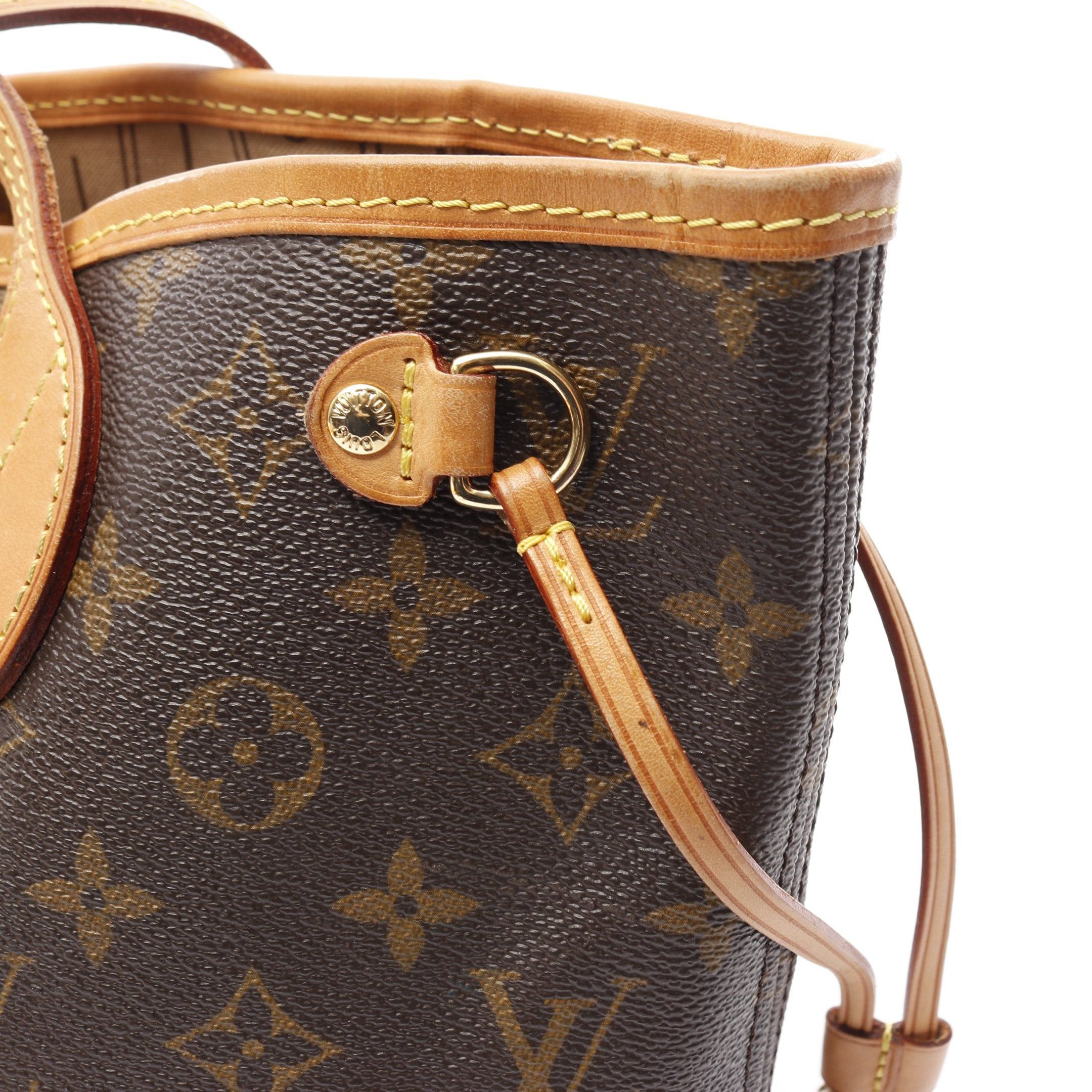 Louis Vuitton Louis Vuitton Neverfull Pm Monogram Handbag Tote Bag Leather Brown Size ONE SIZE - 7 Thumbnail