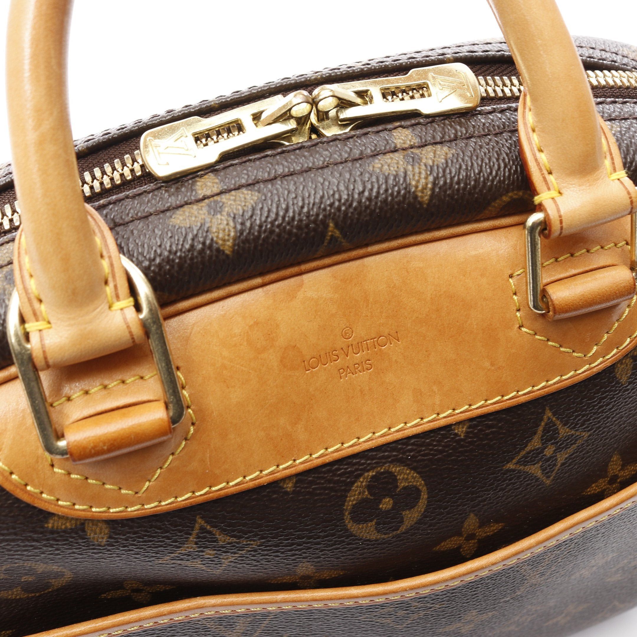 Louis Vuitton Louis Vuitton Trouville Monogram Handbag Leather Brown Size ONE SIZE - 6 Thumbnail