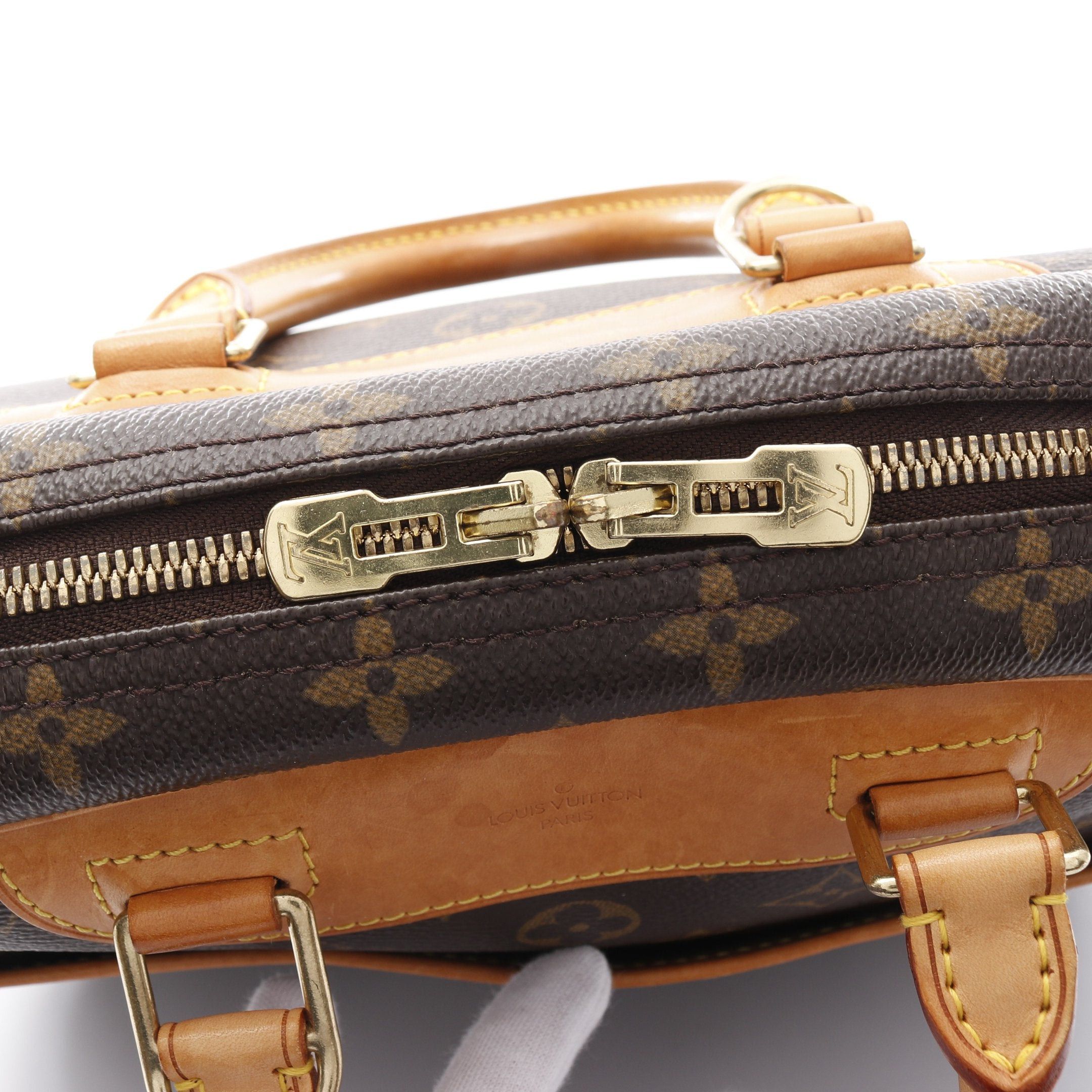 Louis Vuitton Louis Vuitton Trouville Monogram Handbag Leather Brown Size ONE SIZE - 7 Thumbnail