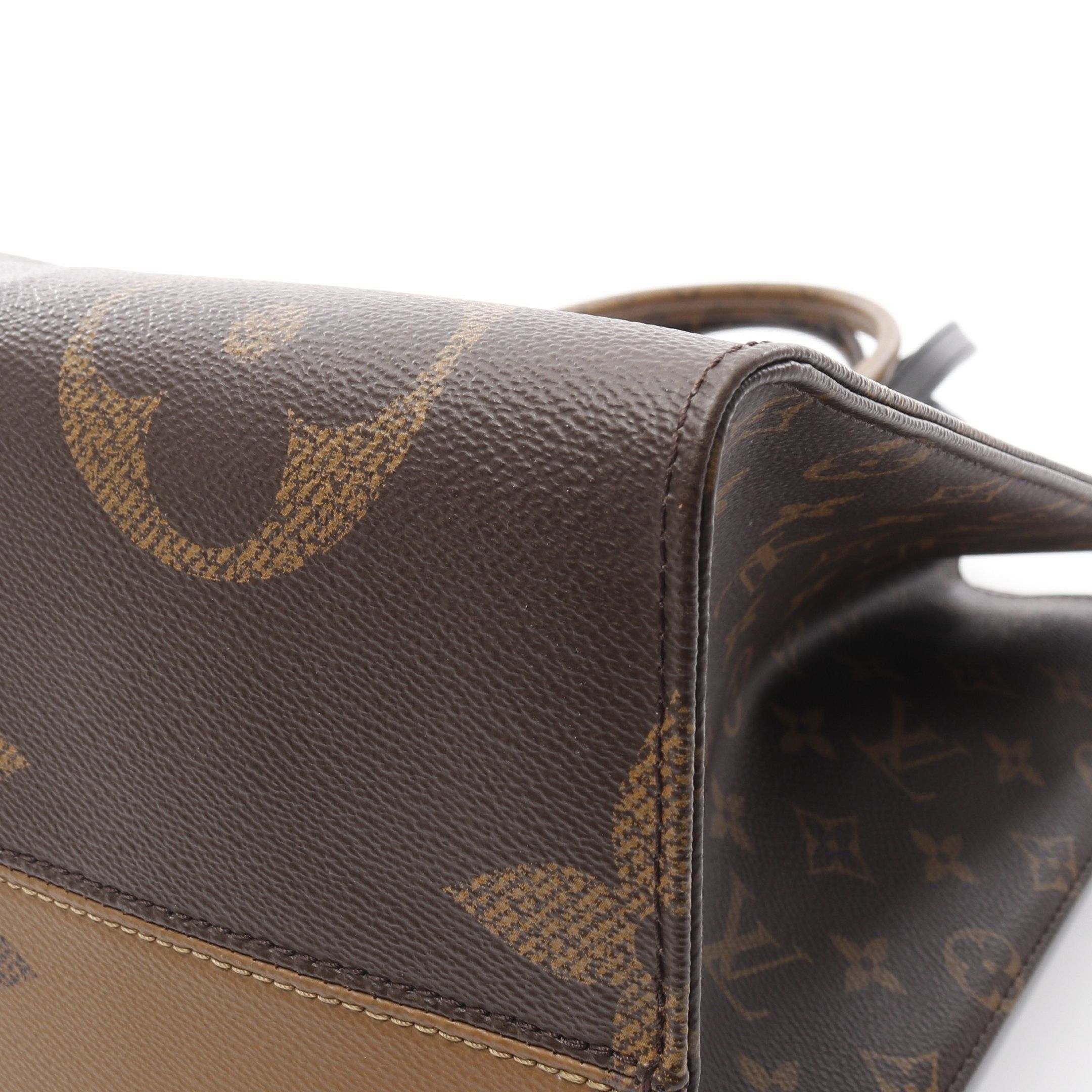 Louis Vuitton Louis Vuitton On-The-Go Gm Monogram Giant Reverse Shoulder Bag Leather Brown Light Size ONE SIZE - 8 Thumbnail