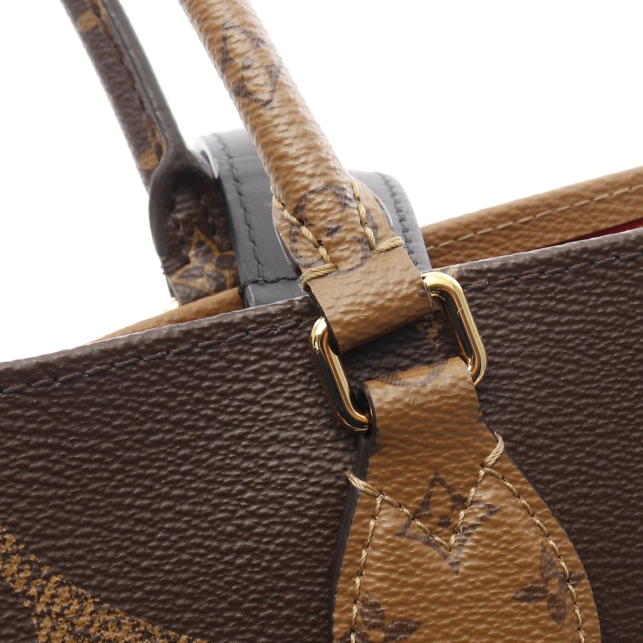Louis Vuitton Louis Vuitton On-The-Go Gm Monogram Giant Reverse Shoulder Bag Leather Brown Light Size ONE SIZE - 7 Thumbnail