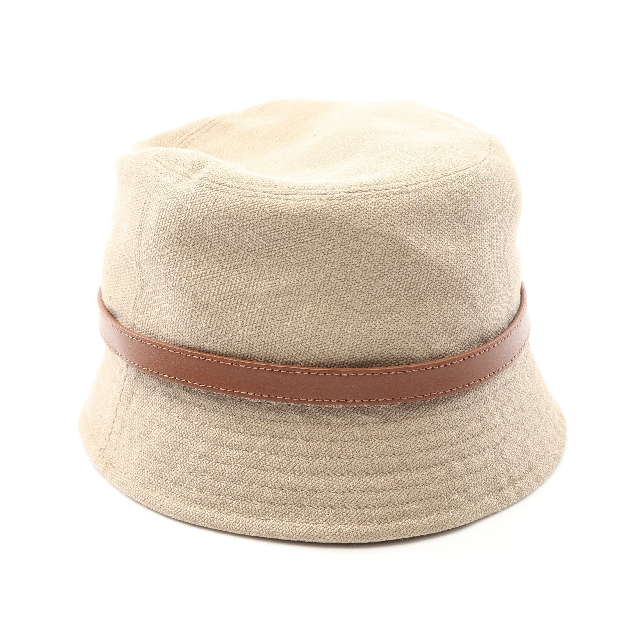 Yves Saint Laurent Yves Saint Laurent Bucket Hat Canvas Leather Beige Brown Size ONE SIZE - 2 Thumbnail