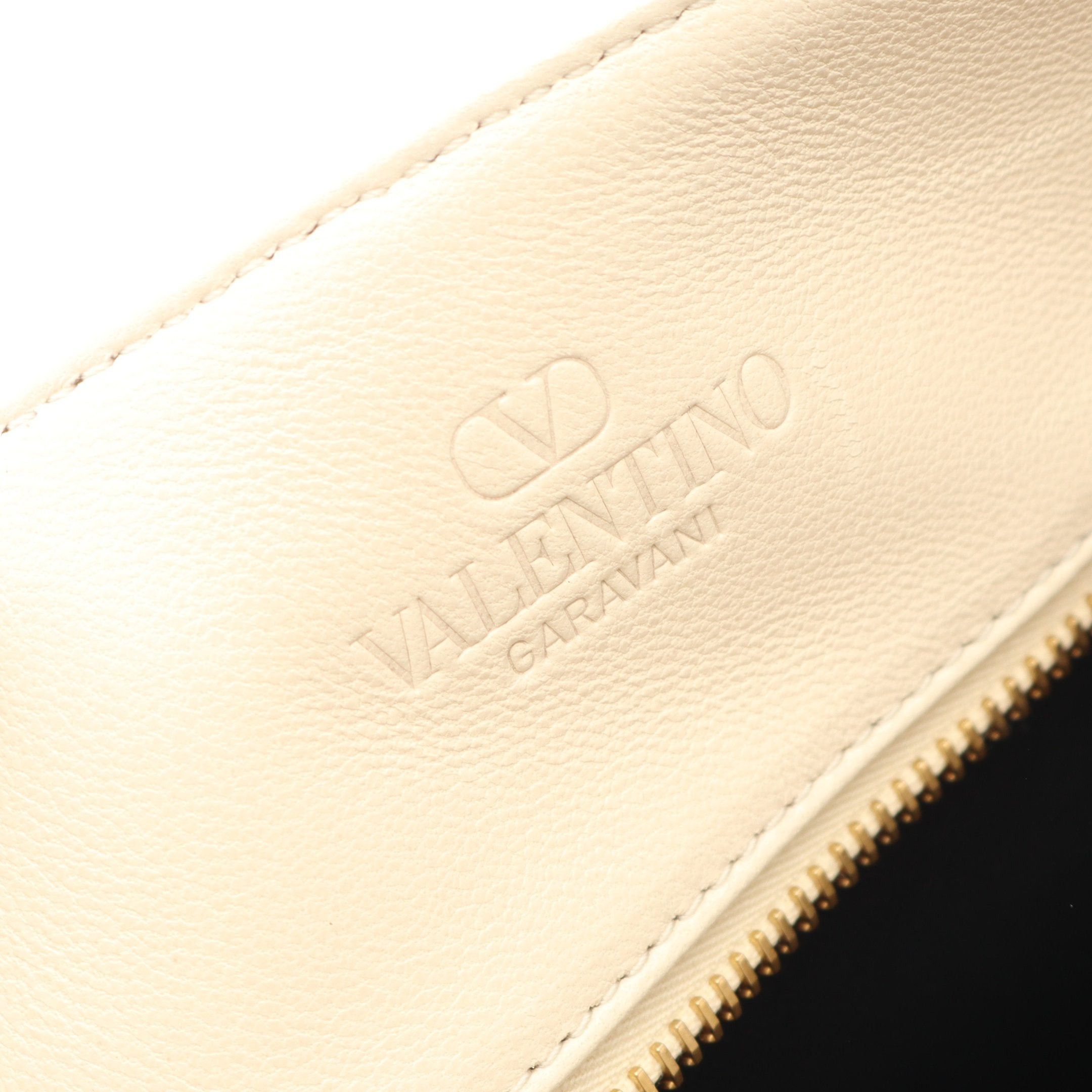 Valentino Valentino Viva Superstar Chain Shoulder Bag Tote Leather Light Beige Black Size ONE SIZE - 4 Thumbnail