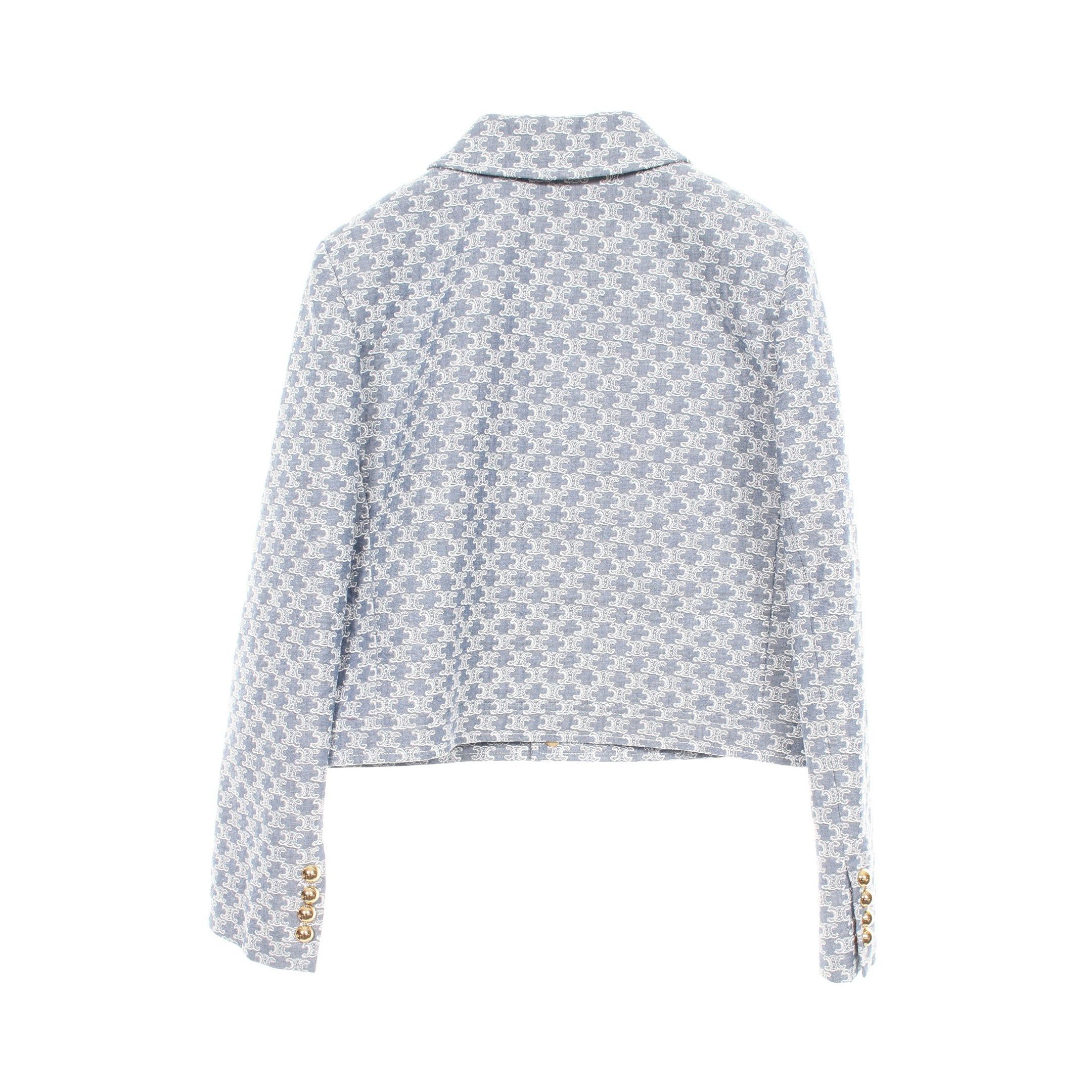 Celine Celine Triomphe Jacket Cotton Blue Size ONE SIZE - 2 Thumbnail