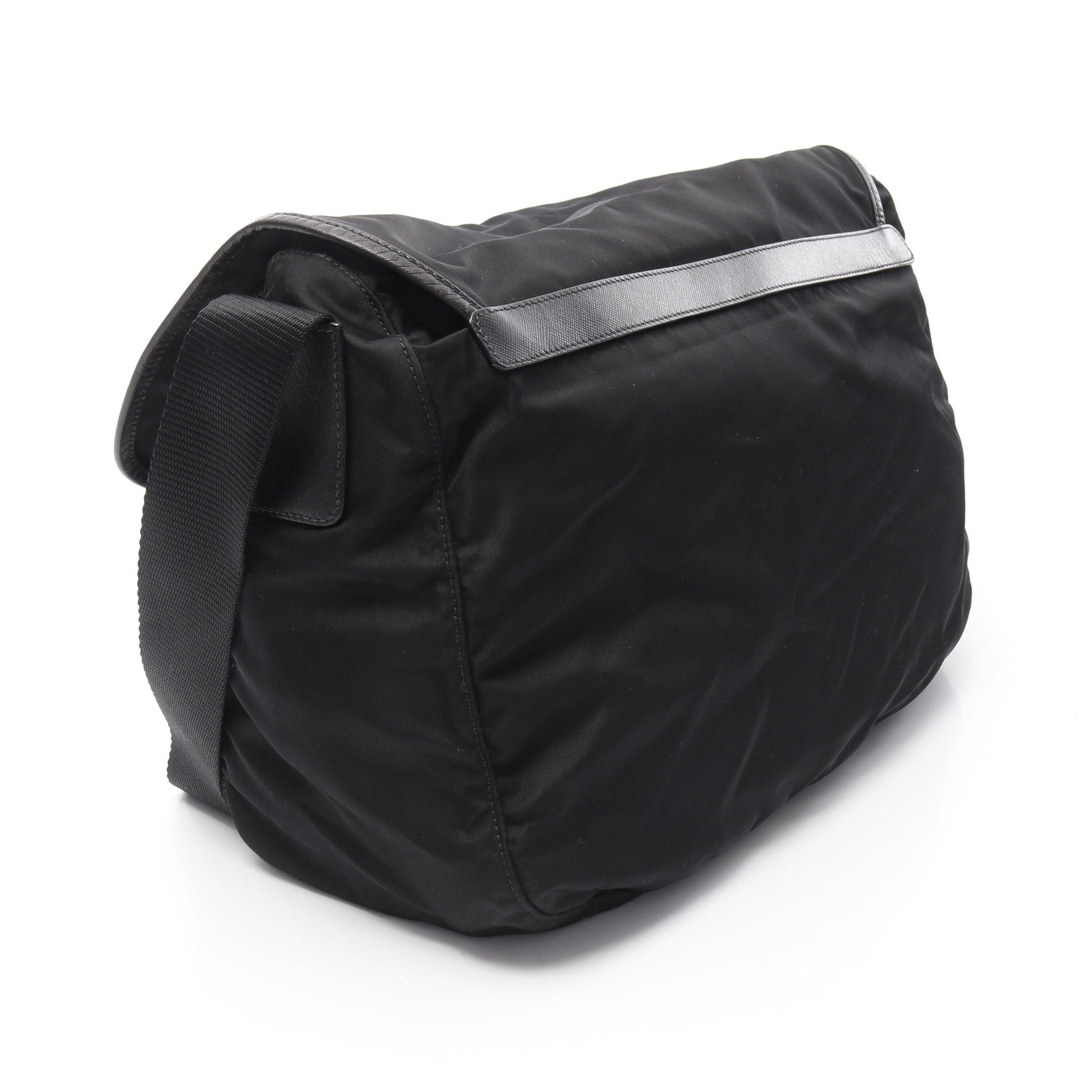Prada Prada Vela Shoulder Bag Nylon Saffiano Leather Black Size ONE SIZE - 2 Thumbnail