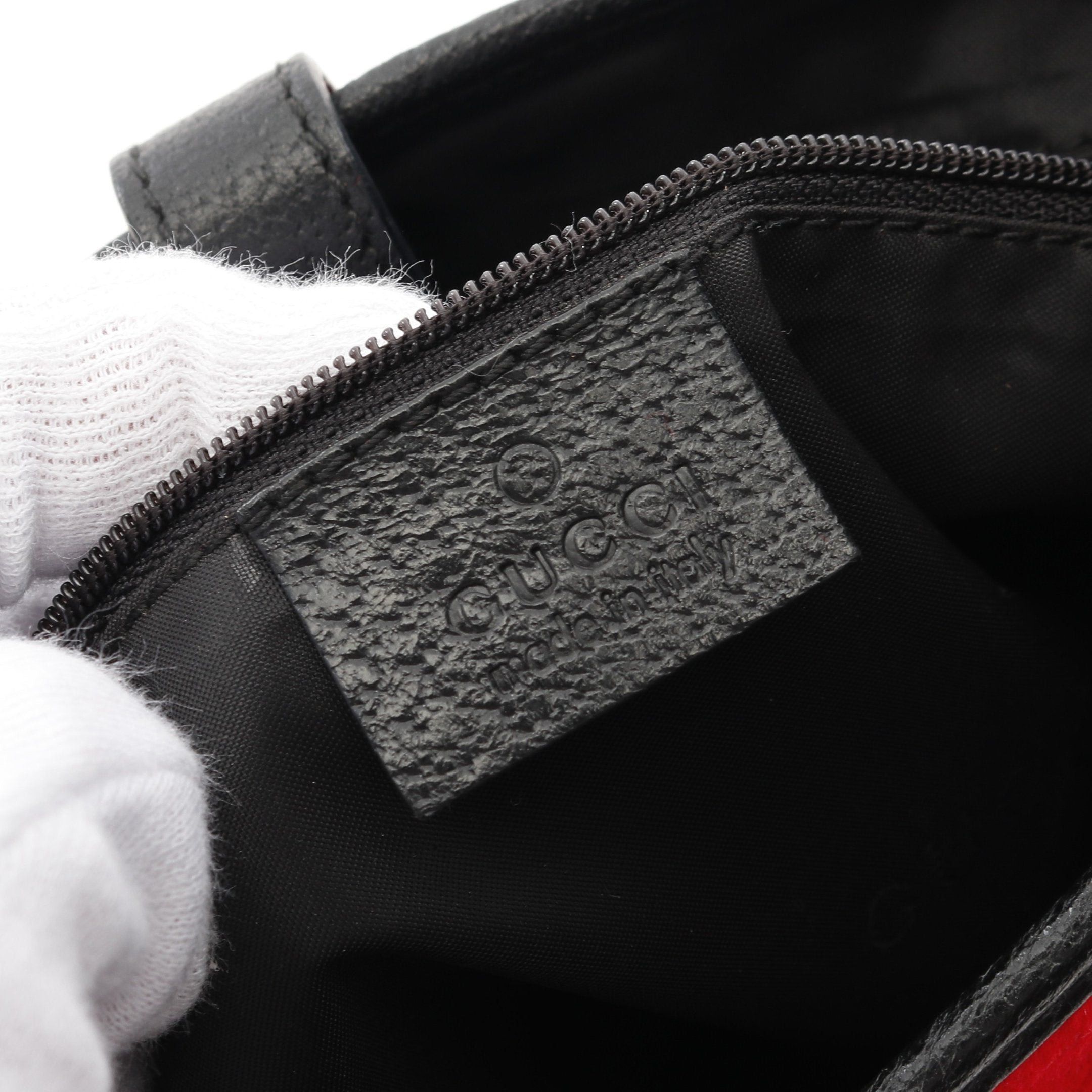 Gucci Gucci Jackie One Shoulder Bag Wool Leather Red Black Size ONE SIZE - 4 Thumbnail
