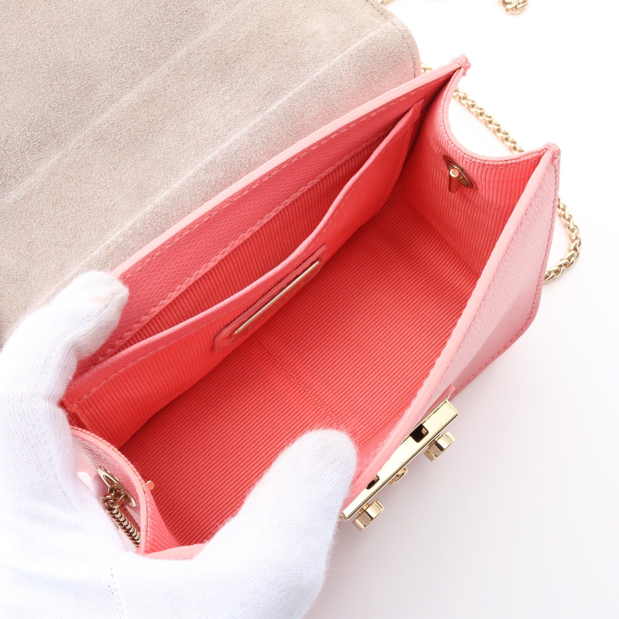 Furla Furla Metropolis Mini Chain Shoulder Bag Leather Pink Size ONE SIZE - 3 Thumbnail