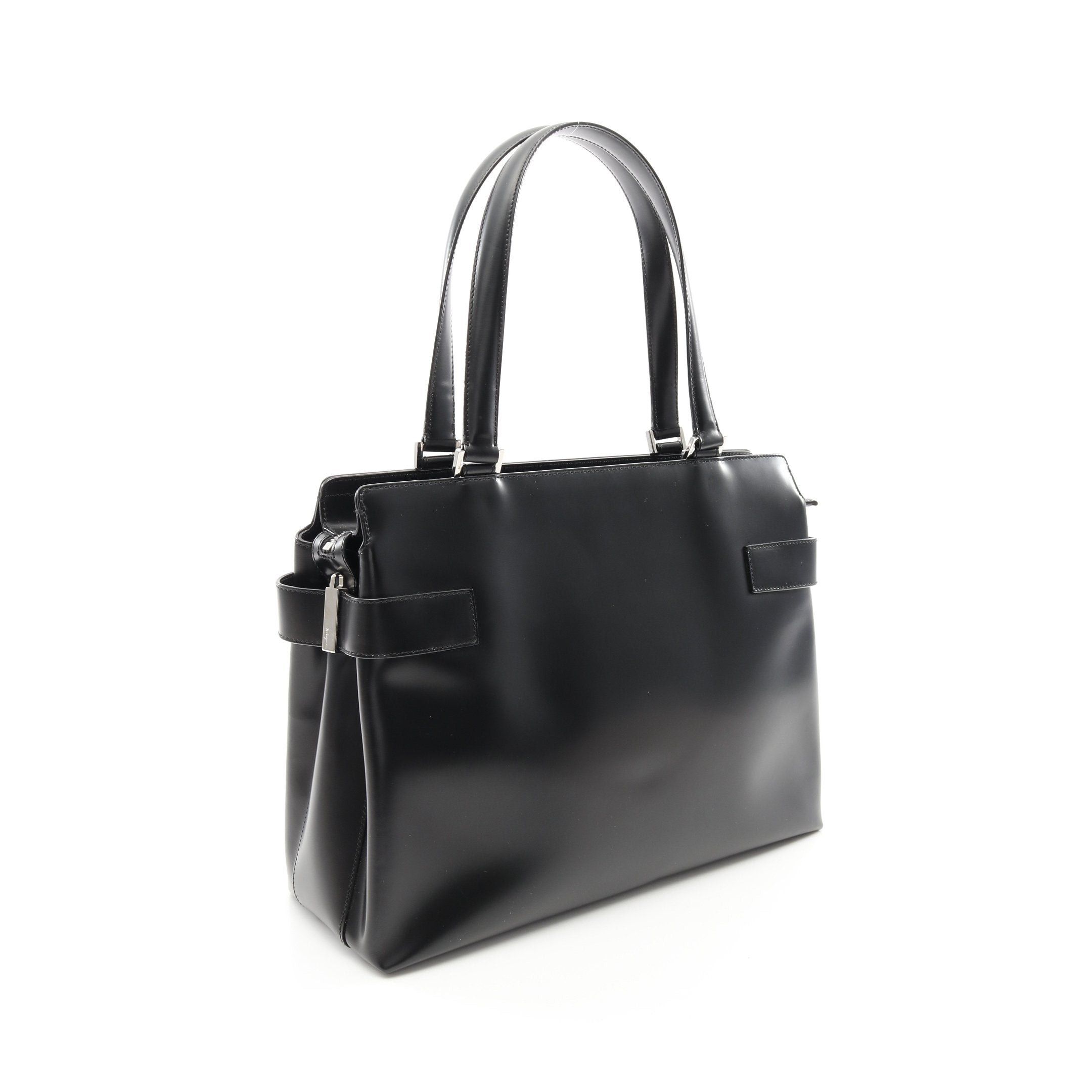 Salvatore Ferragamo Salvatore Ferragamo Gancini Handbag Leather Black Size ONE SIZE - 2 Thumbnail