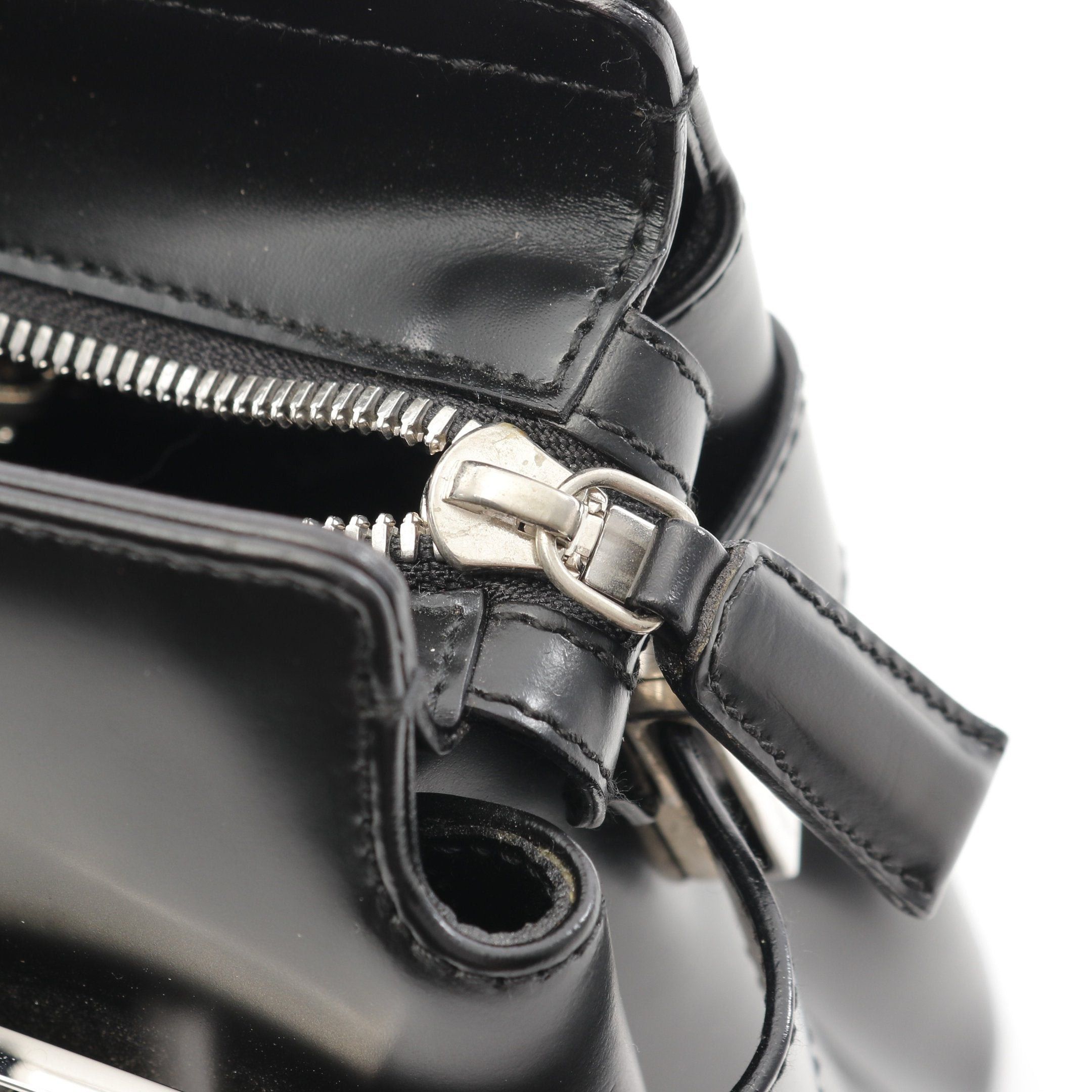 Salvatore Ferragamo Salvatore Ferragamo Gancini Handbag Leather Black Size ONE SIZE - 9 Thumbnail
