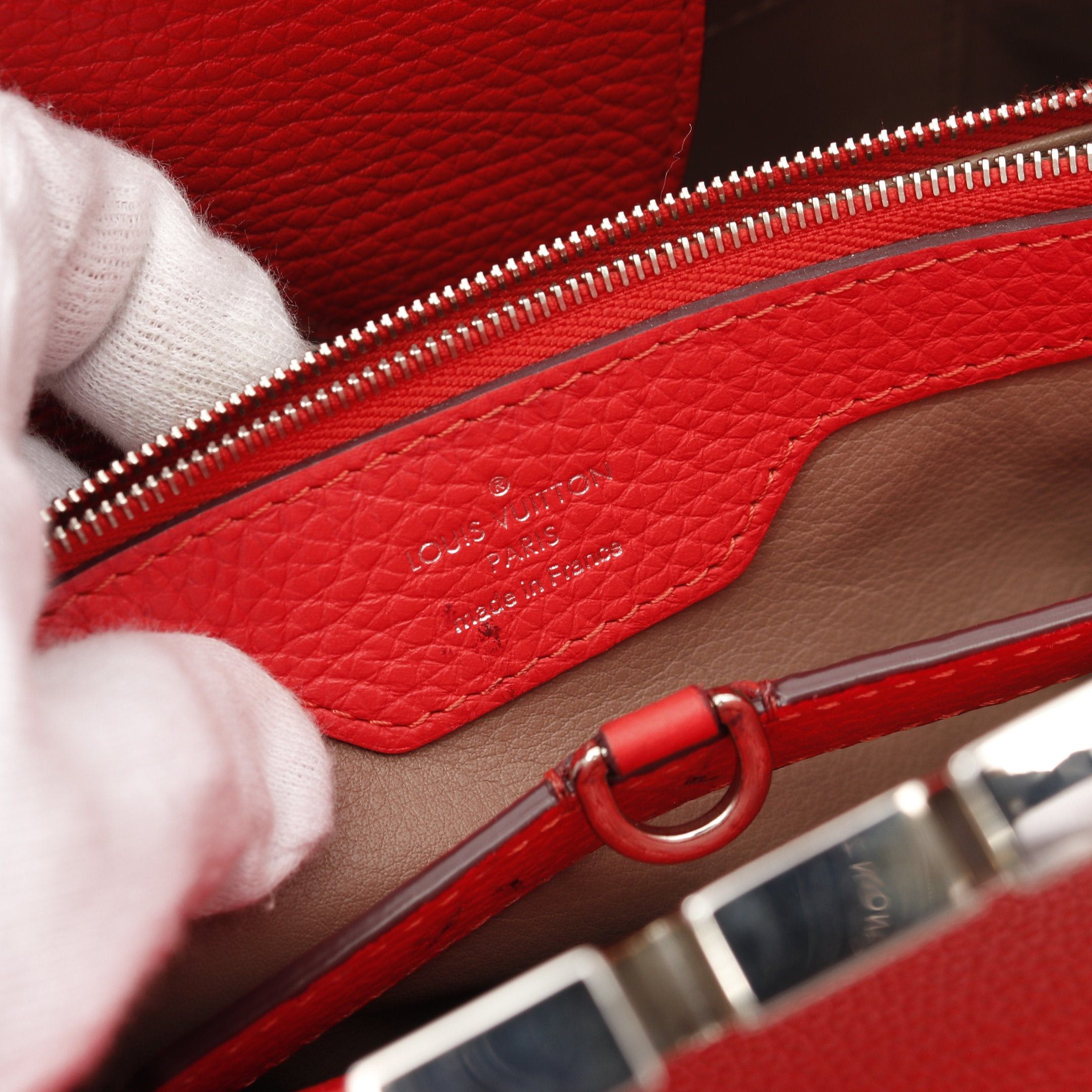 Louis Vuitton Louis Vuitton Parnassea Capucines Mm Coquelicot Handbag Taurillon Leather Red Size ONE SIZE - 4 Thumbnail