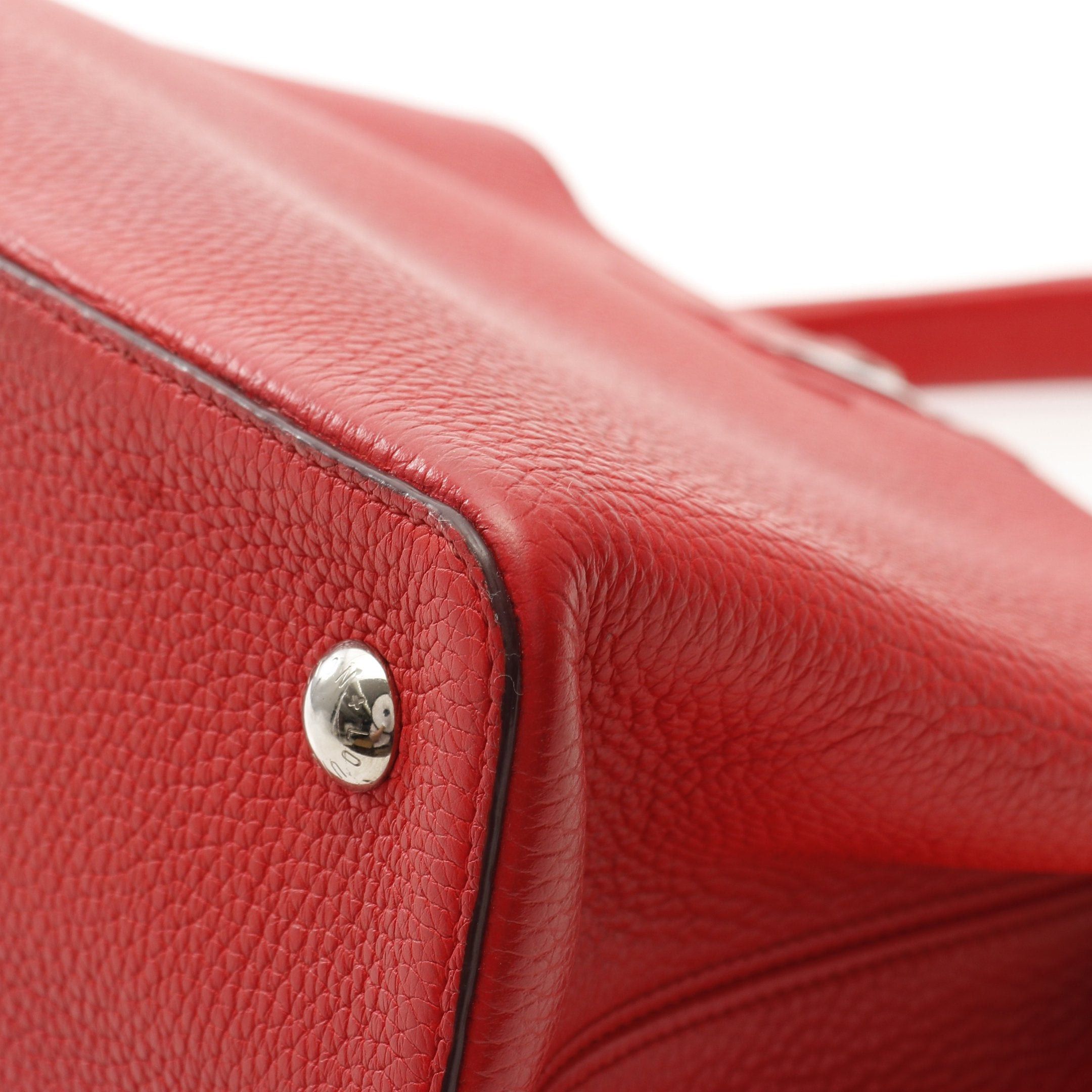 Louis Vuitton Louis Vuitton Parnassea Capucines Mm Coquelicot Handbag Taurillon Leather Red Size ONE SIZE - 6 Thumbnail