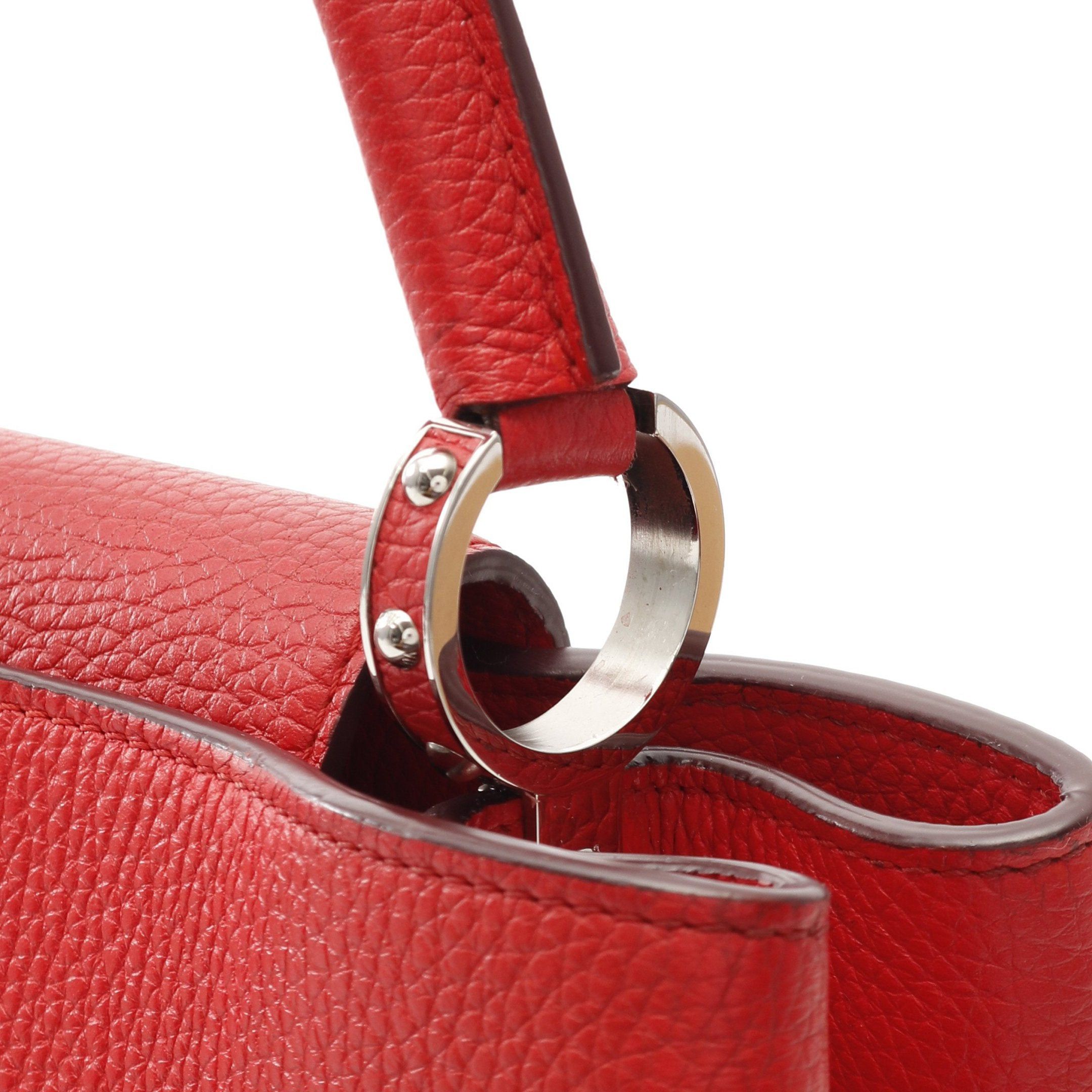 Louis Vuitton Louis Vuitton Parnassea Capucines Mm Coquelicot Handbag Taurillon Leather Red Size ONE SIZE - 8 Thumbnail