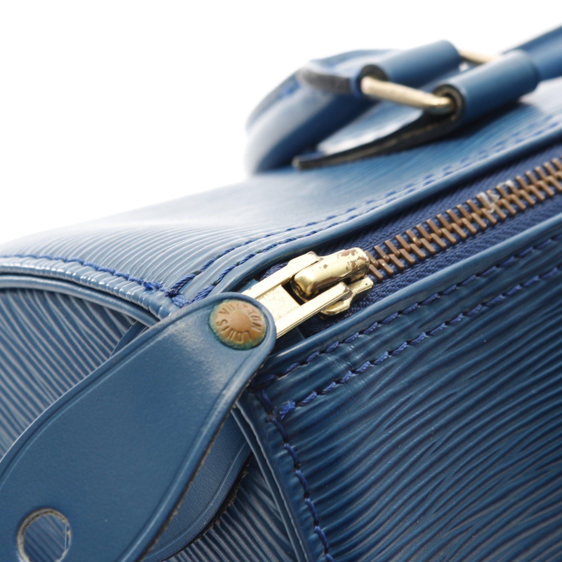 Louis Vuitton Louis Vuitton Speedy 25 Epi Toledo Blue Handbag Leather Size ONE SIZE - 9 Thumbnail