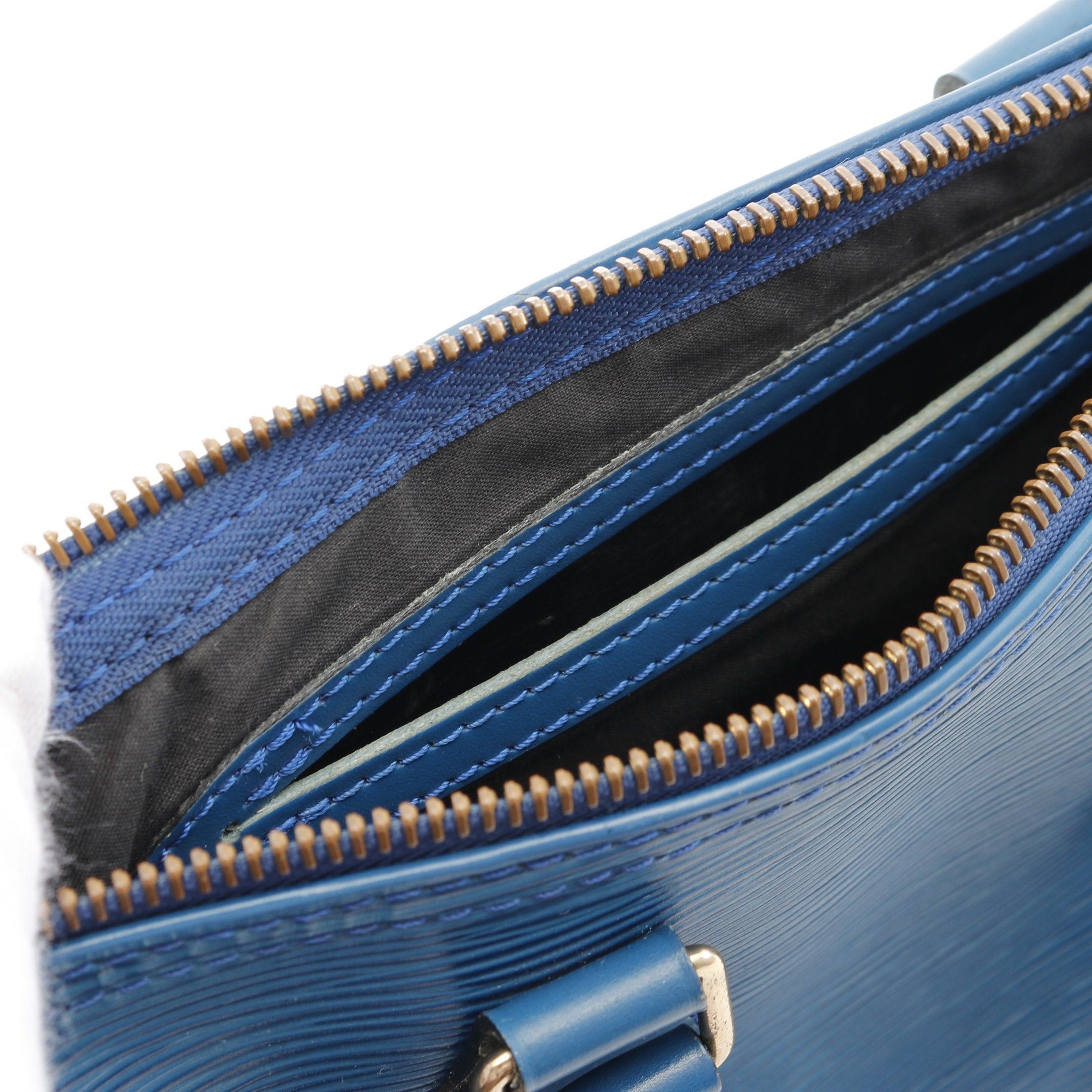 Louis Vuitton Louis Vuitton Speedy 25 Epi Toledo Blue Handbag Leather Size ONE SIZE - 10 Thumbnail
