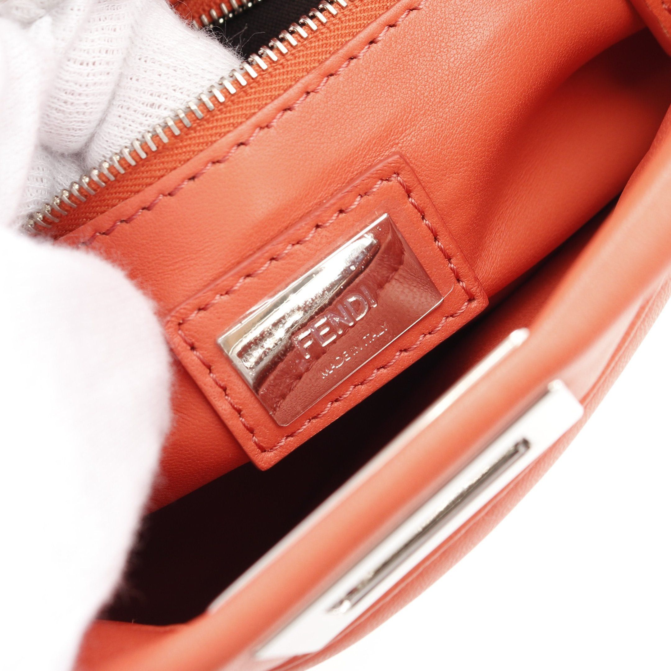 Fendi Fendi Ｍini Peekaboo Handbag Leather Coral Orange Size ONE SIZE - 4 Thumbnail