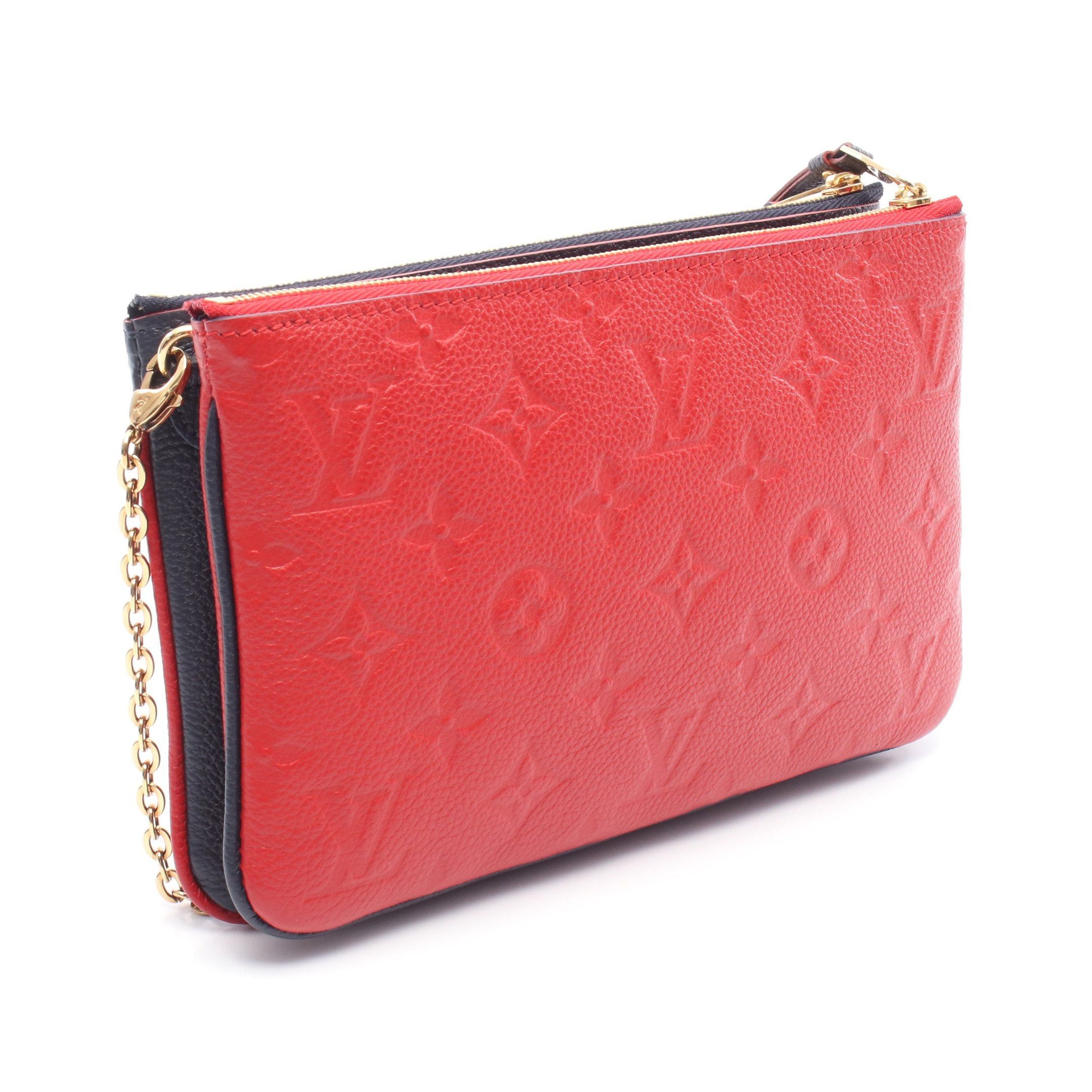 Louis Vuitton Louis Vuitton Pochette Double Zip Monogram Empreinte Marine Rouge Chain Shoulder Bag Leather Navy Red Size ONE SIZE - 2 Thumbnail