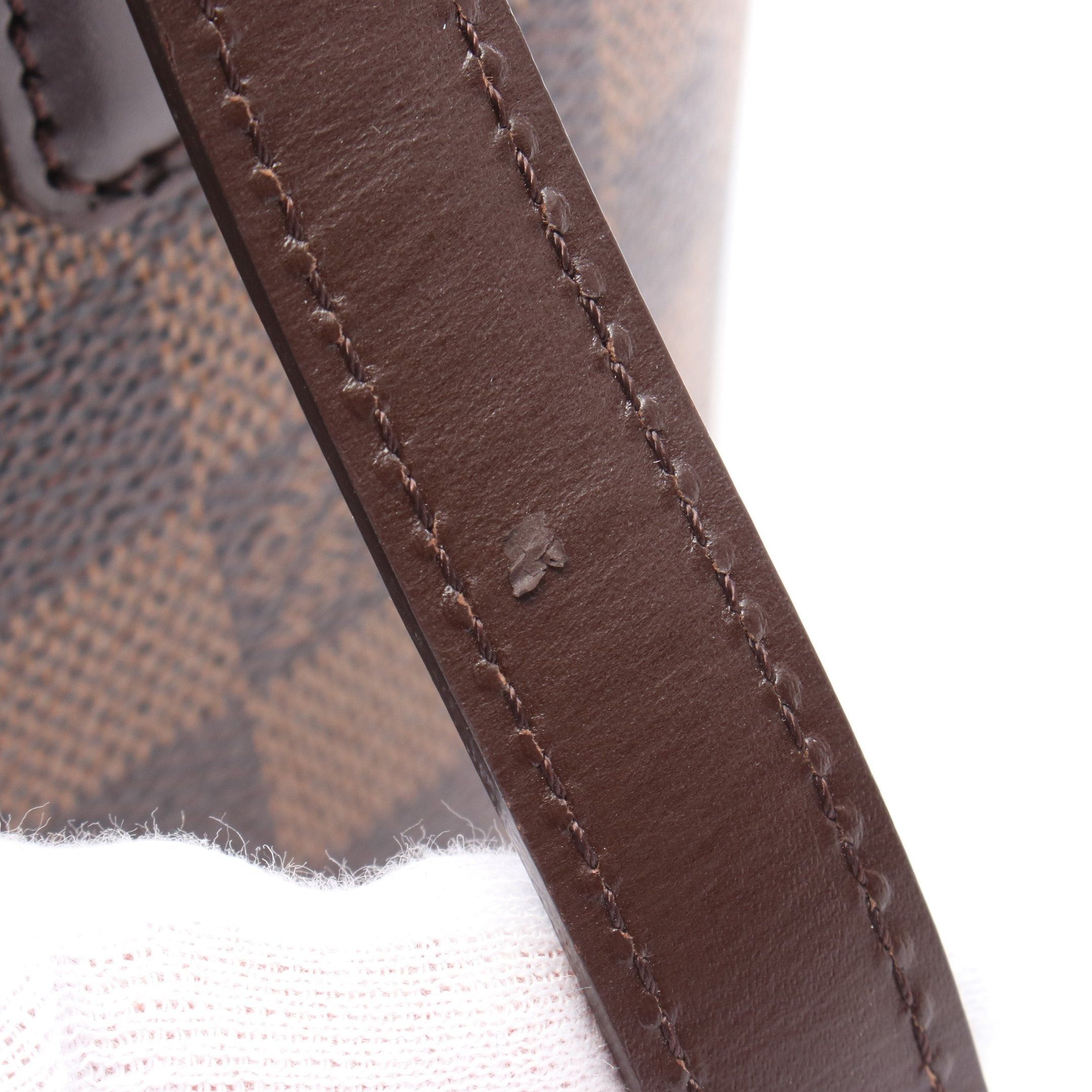 Louis Vuitton Louis Vuitton Manosque Pm Damier Ebene Shoulder Bag Tote Leather Brown Size ONE SIZE - 7 Thumbnail