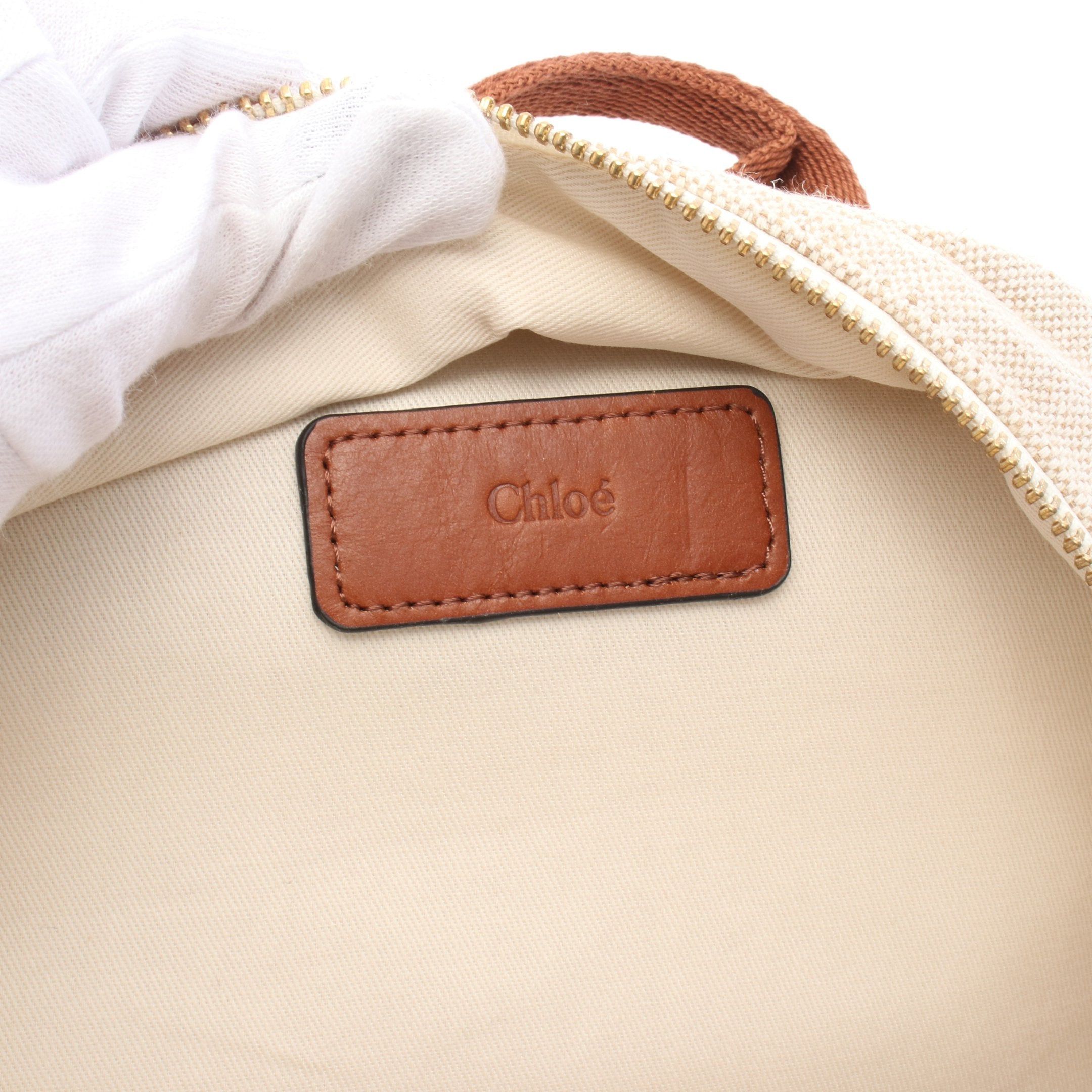 Chloe Chloe Backpack Rucksack Canvas Leather Ivory Brown Kids Size ONE SIZE - 4 Thumbnail