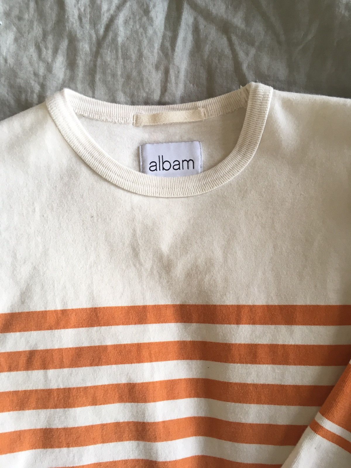 Albam Gold Striped White Tee Size US S / EU 44-46 / 1 - 2 Thumbnail