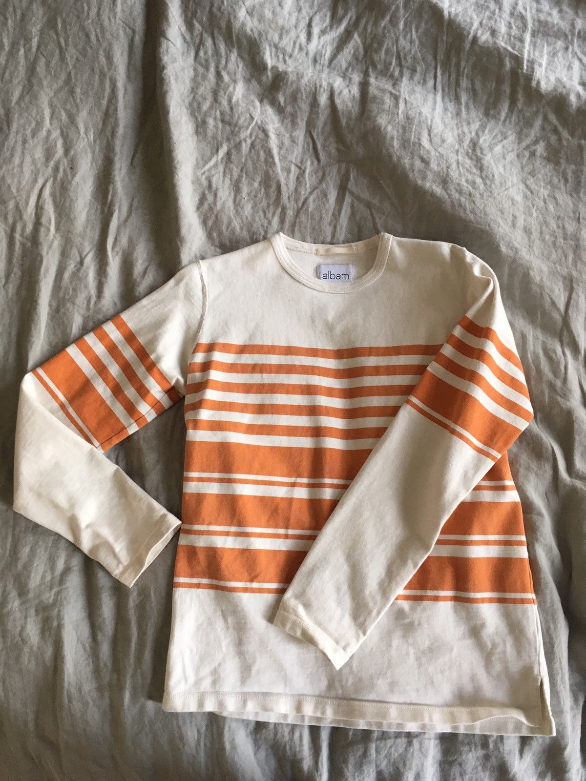 Albam Gold Striped White Tee Size US S / EU 44-46 / 1 - 1 Thumbnail