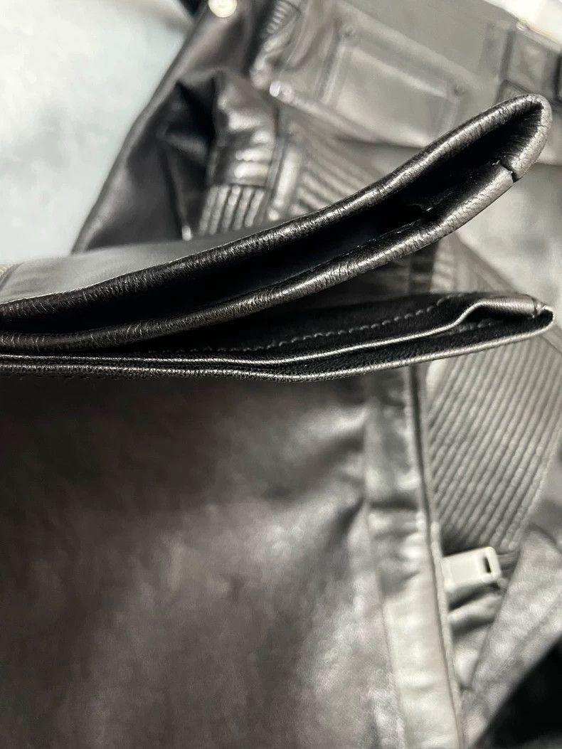 Saint Laurent Paris Lambskin zipper motorcycle leather pants