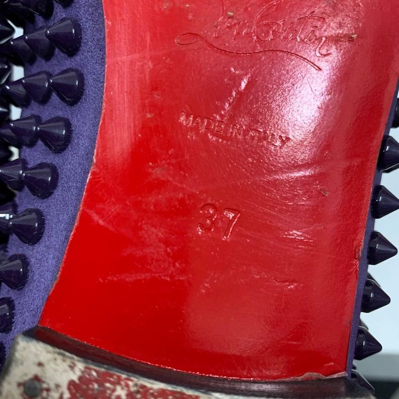Christian Louboutin Purple Spike Slip-On Shoes