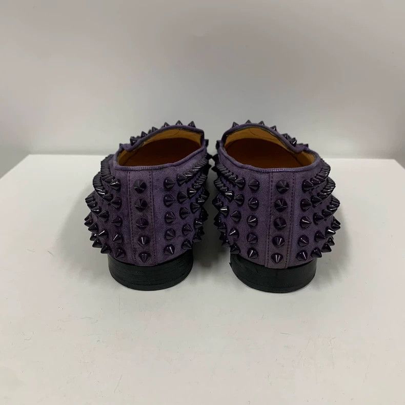 Christian Louboutin Purple Spike Slip-On Shoes
