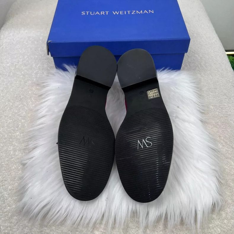 Stuart Weitzman Stuart Weitzman Suede Loafers in Burgundy Size US 8 / IT 38 - 5 Thumbnail